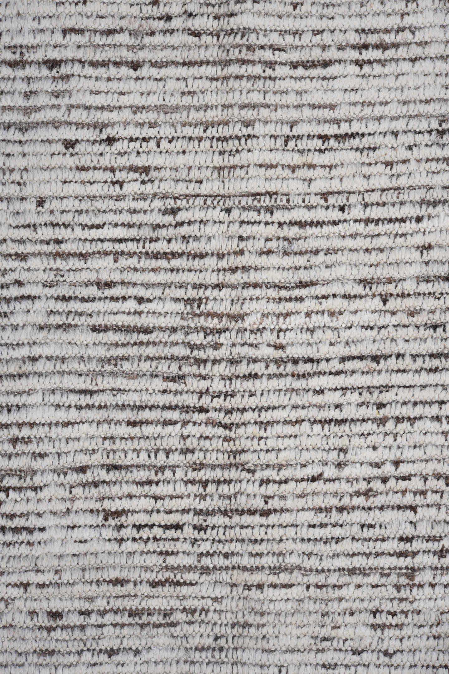 6' x 8' one-of-a-kind handmade vintage Tulu rug. Color palette: ivory, brown, taupe, charcoal, beige, gray, black