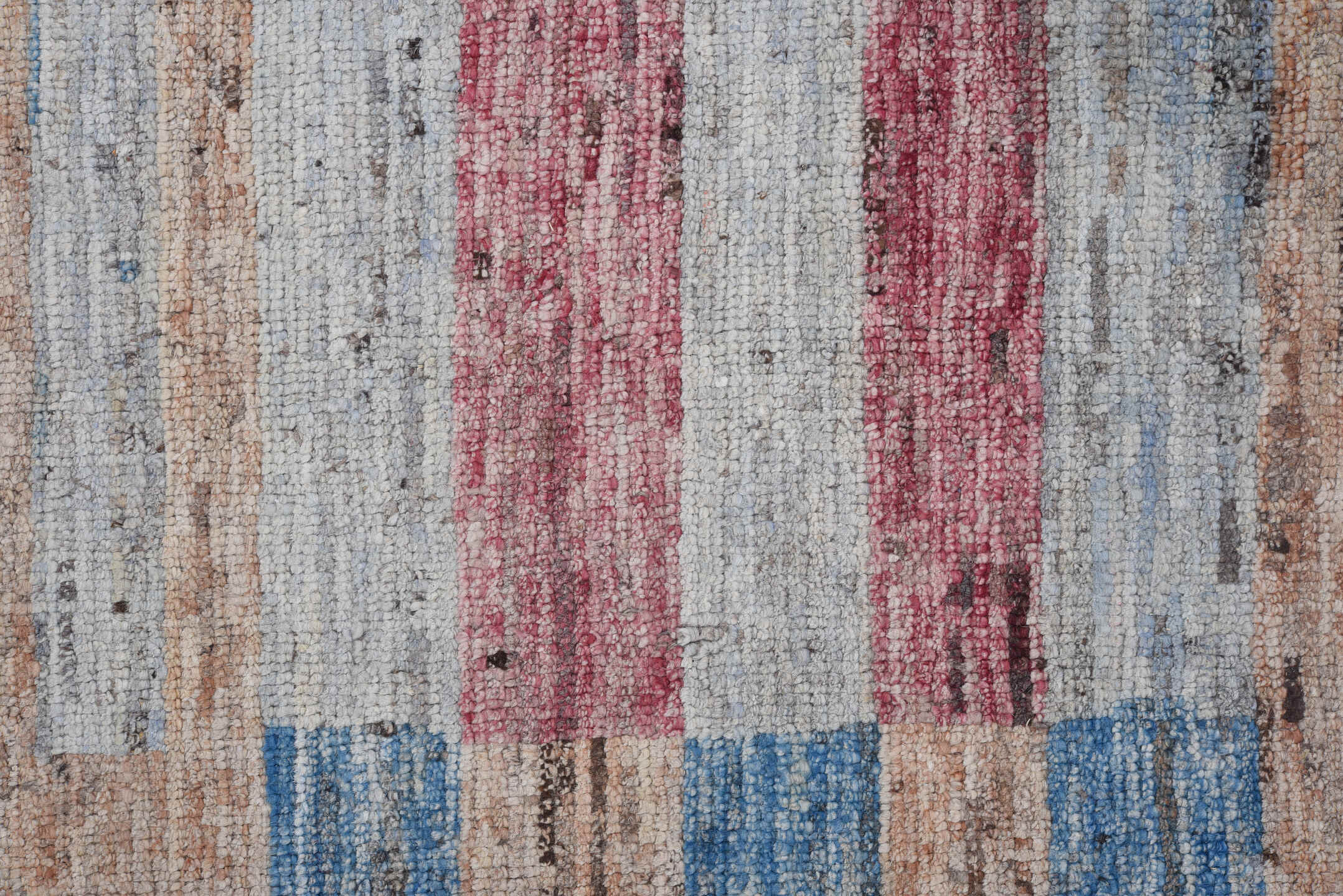 9' x 11' one-of-a-kind handmade vintage Tulu large size rug. Color palette: black, blue, brown, dim gray, gainsboro, gray