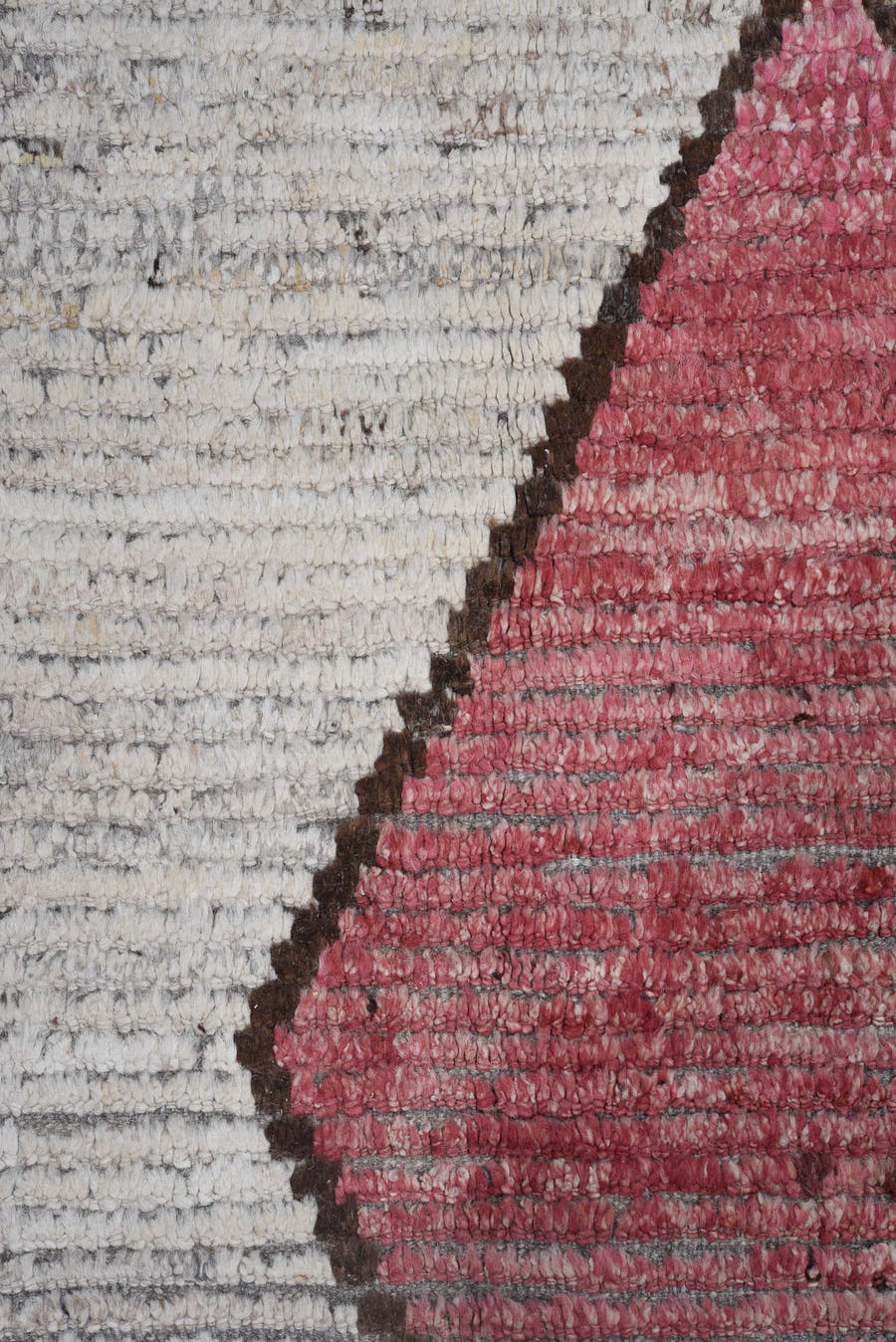 10' x 12' one-of-a-kind handmade vintage Tulu large size rug. Color palette: ivory, brown, gray, rose, sky blue, gold, pink