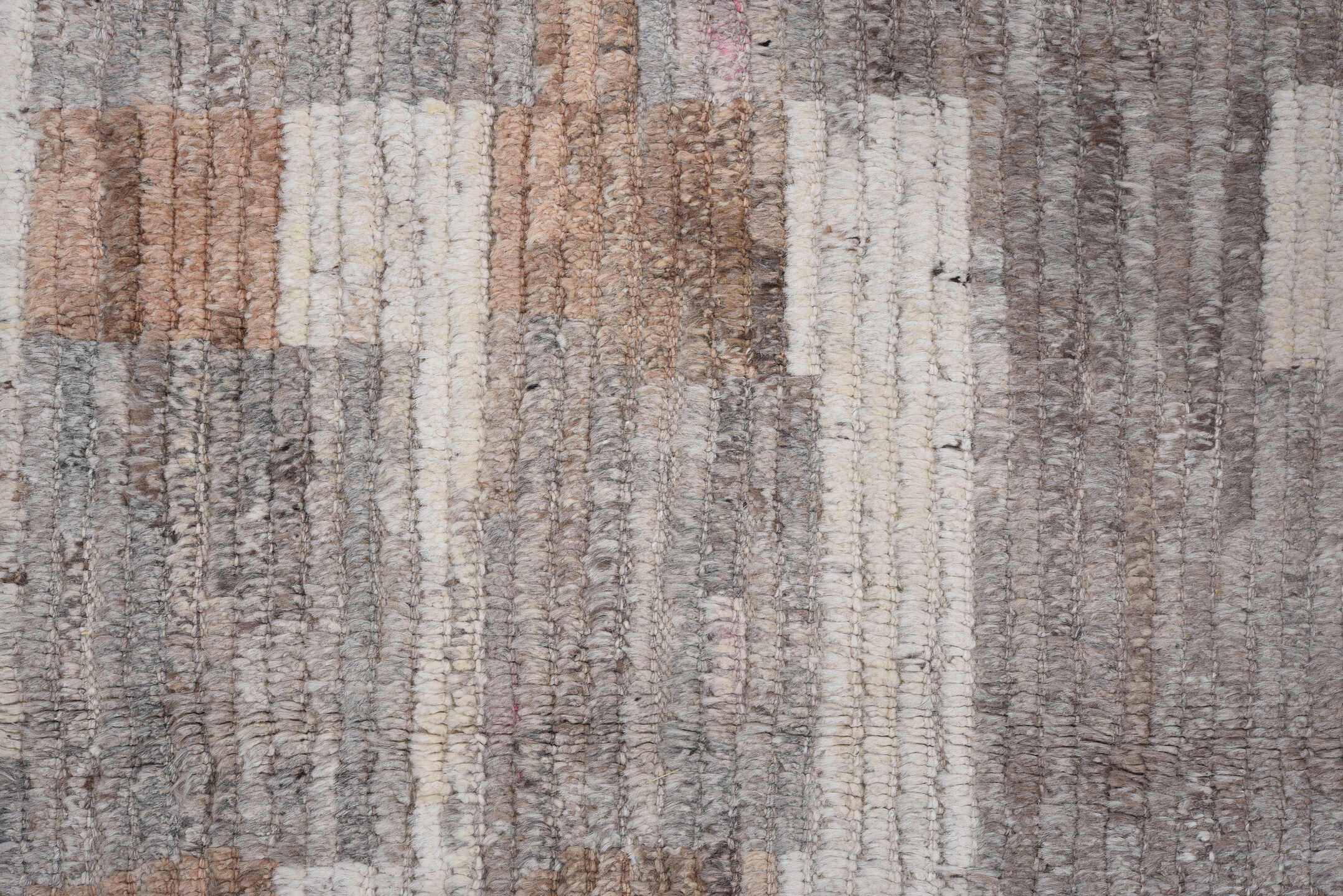 10' x 14' one-of-a-kind handmade vintage Tulu large size rug. Color palette: black, dim gray, gray, light gray, off-white