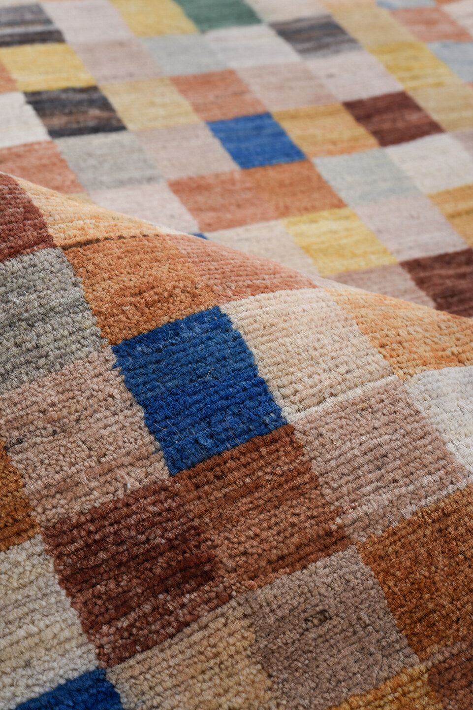 8' x 11' one-of-a-kind handmade vintage Afghan large size rug. Color palette: terra cotta, ivory, camel, gold, slate, teal