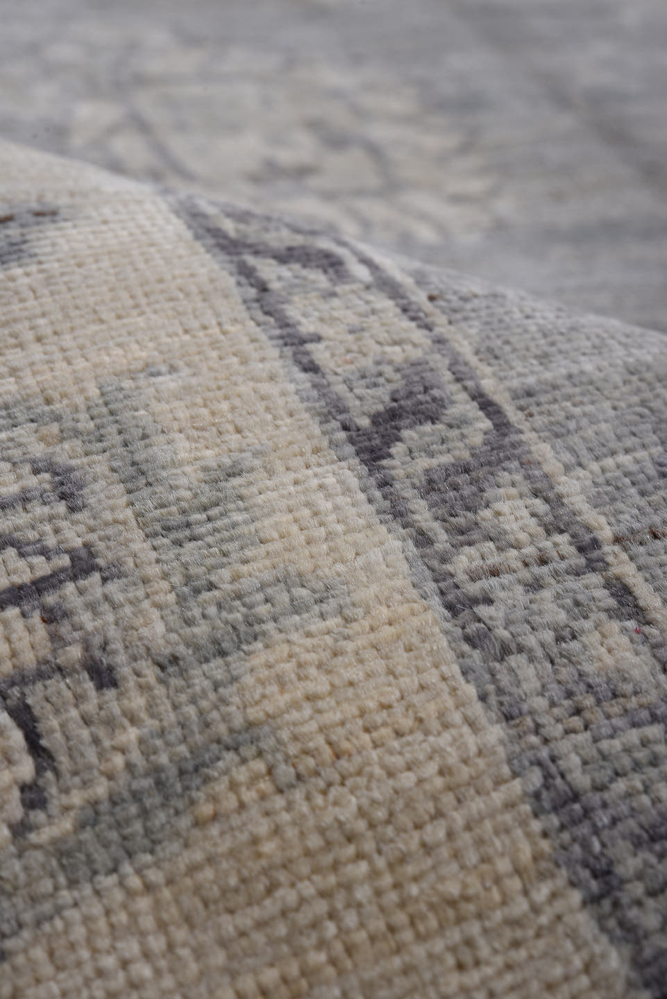 6' x 10' one-of-a-kind handmade vintage Afghan large size rug. Color palette: slate, ivory, silver, taupe, charcoal, gray