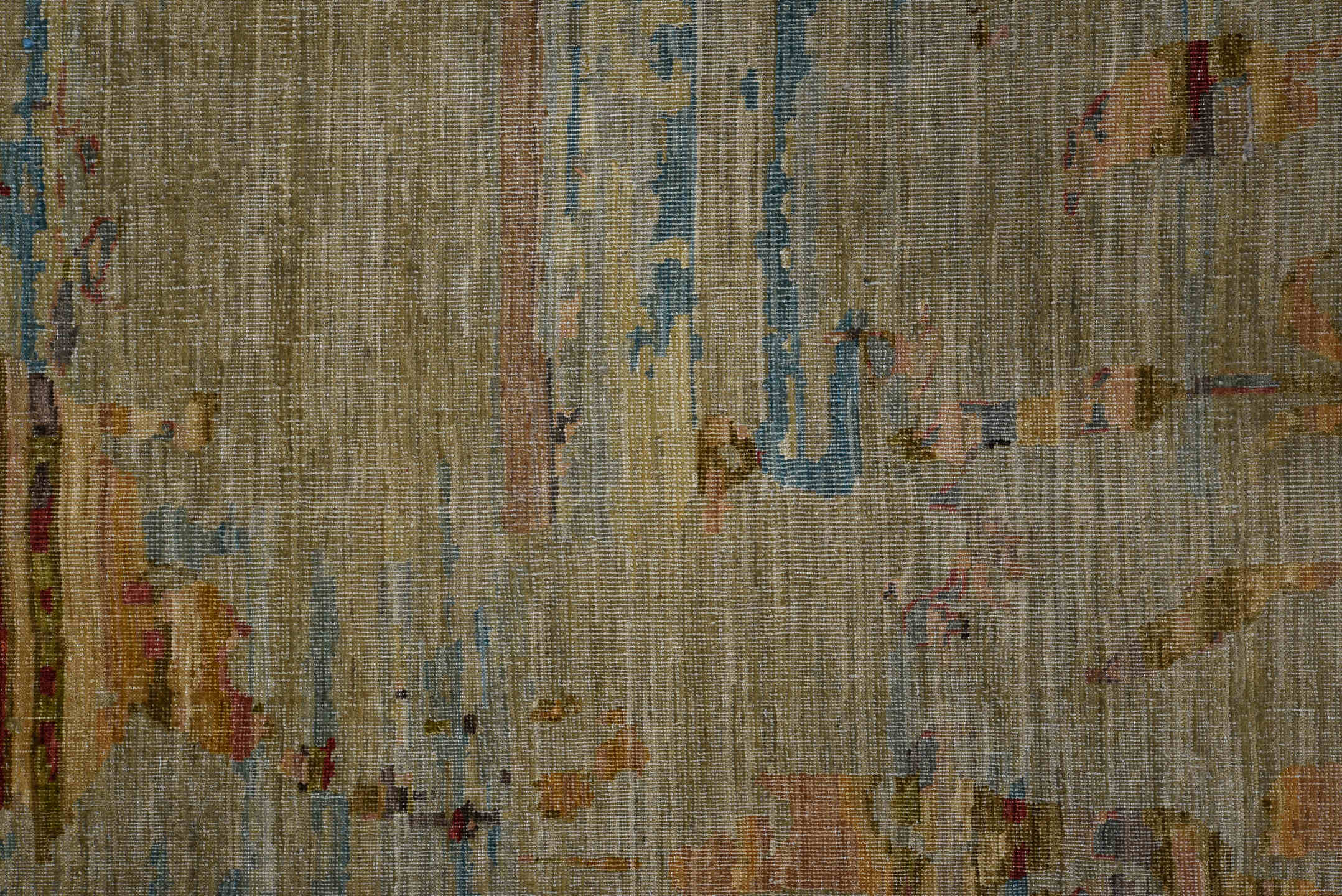 10' x 13' one-of-a-kind handmade vintage Afghan large size rug. Color palette: taupe, sky blue, rose, rust, olive, beige