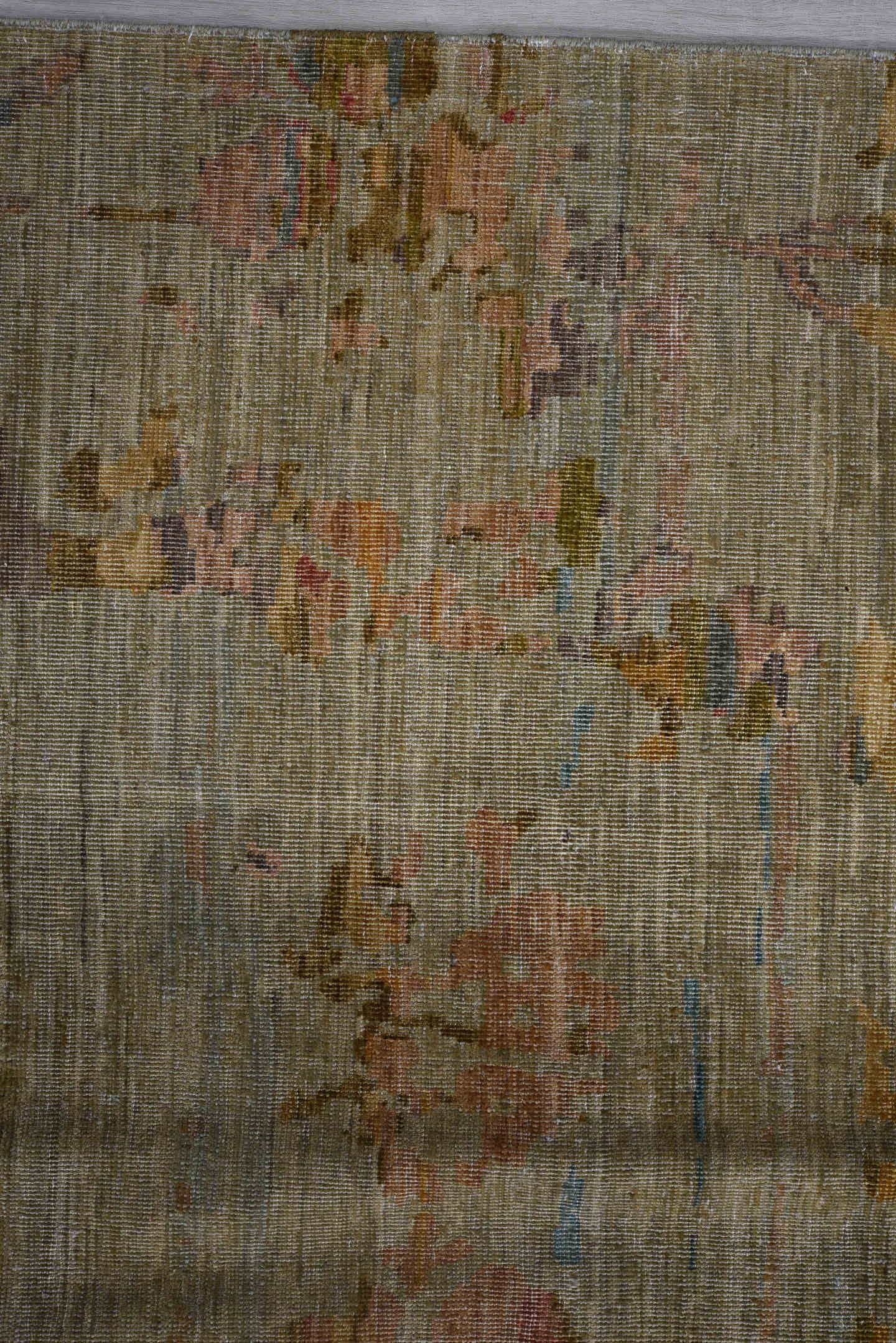 10' x 13' one-of-a-kind handmade vintage Afghan large size rug. Color palette: taupe, sky blue, rose, rust, olive, beige
