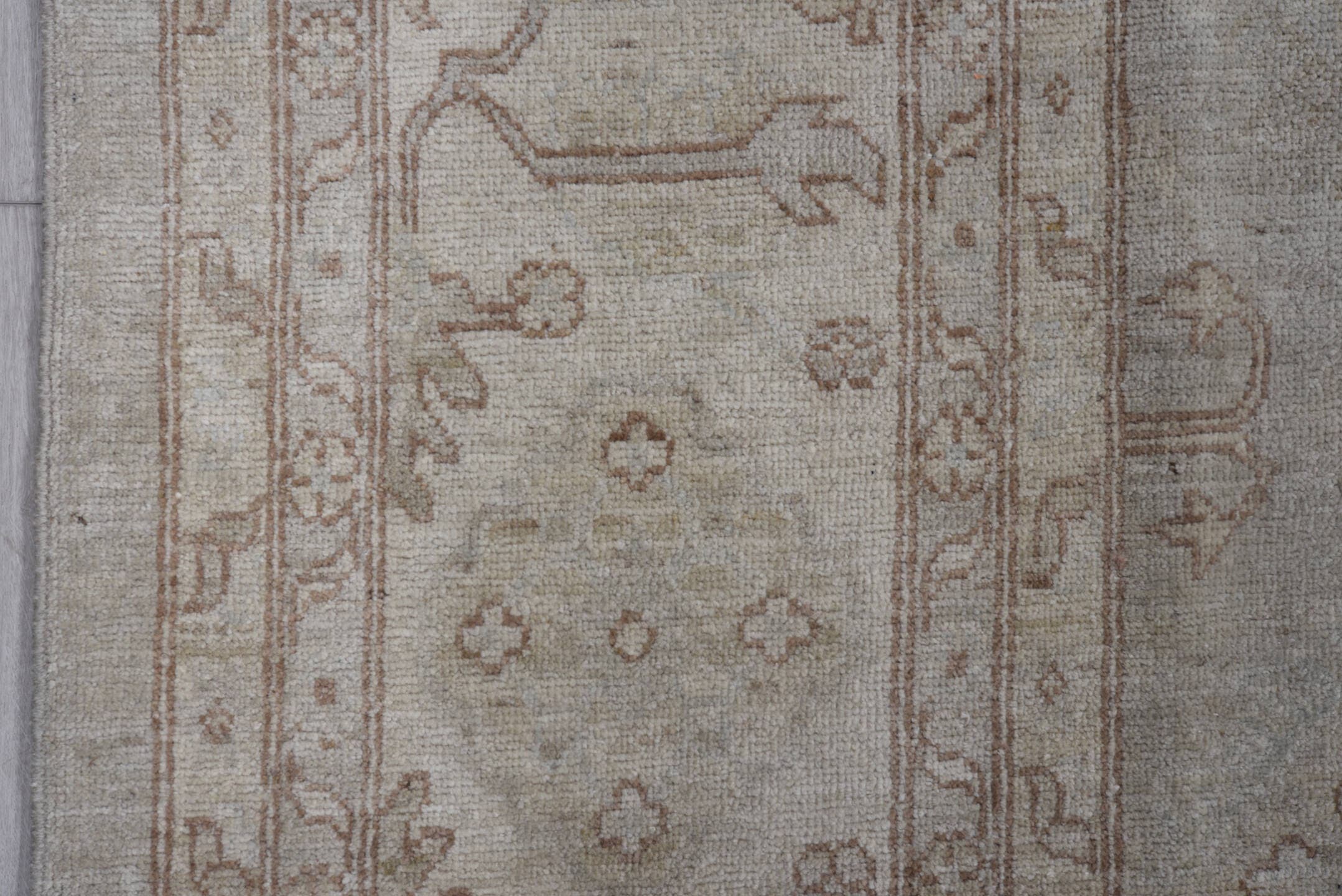 9' x 14' one-of-a-kind handmade vintage Afghan large size rug. Color palette: ivory, taupe, beige, stone, camel, gray