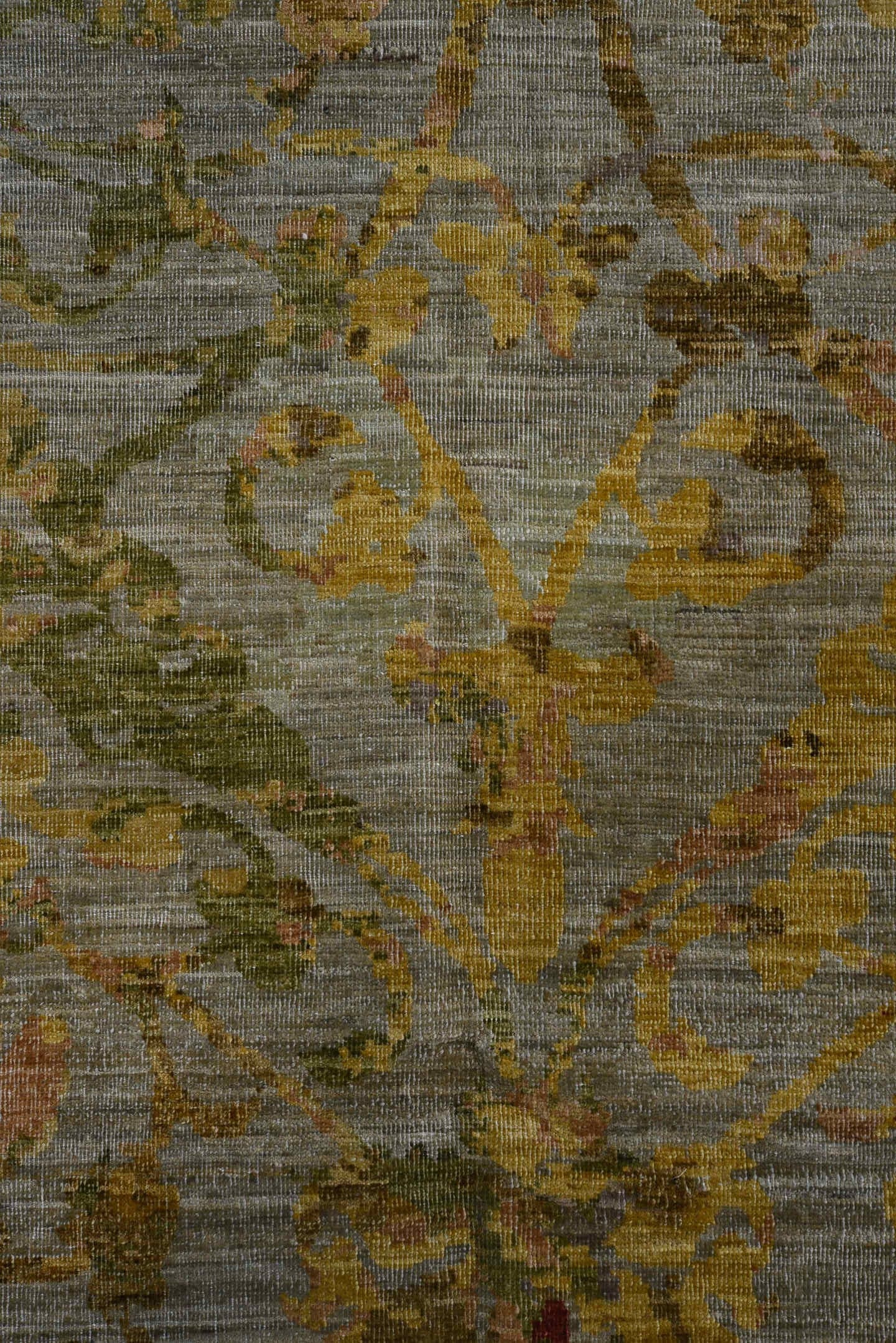 10' x 13' one-of-a-kind handmade vintage Afghan large size rug. Color palette: gray, gold, crimson, olive, turquoise, taupe