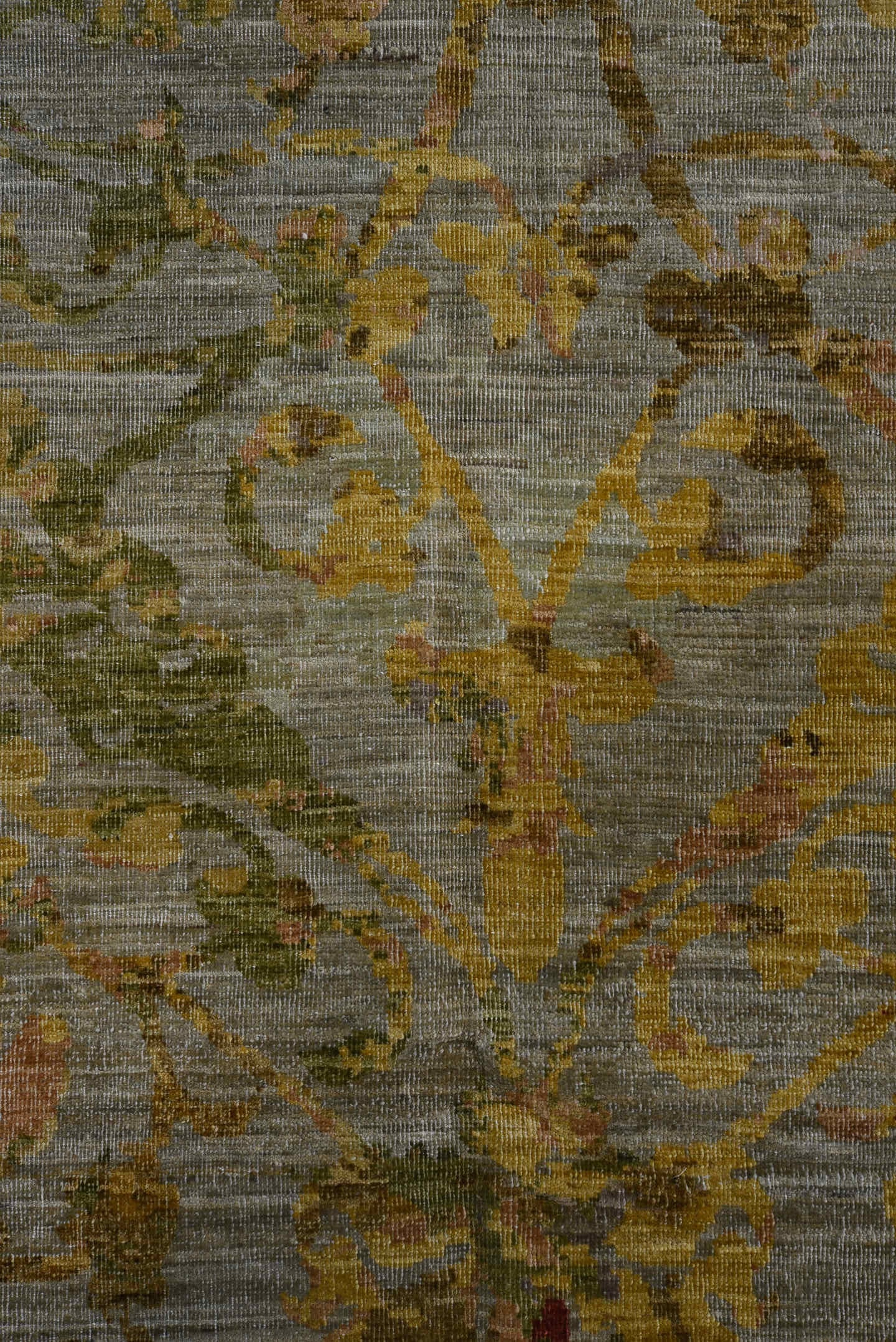 10' x 13' one-of-a-kind handmade vintage Afghan large size rug. Color palette: gray, gold, crimson, olive, turquoise, taupe