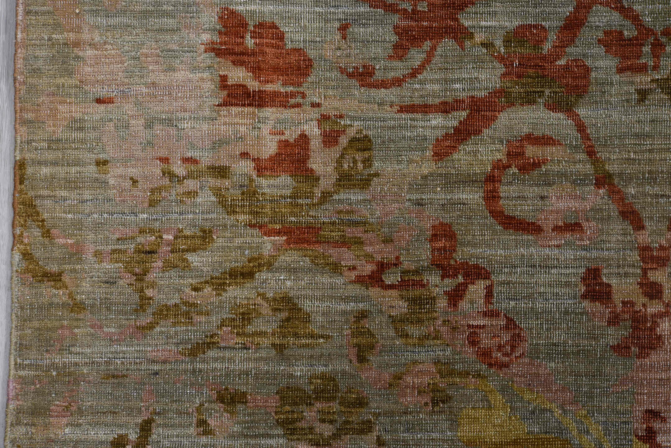 10' x 13' one-of-a-kind handmade vintage Afghan large size rug. Color palette: gray, gold, crimson, olive, turquoise, taupe