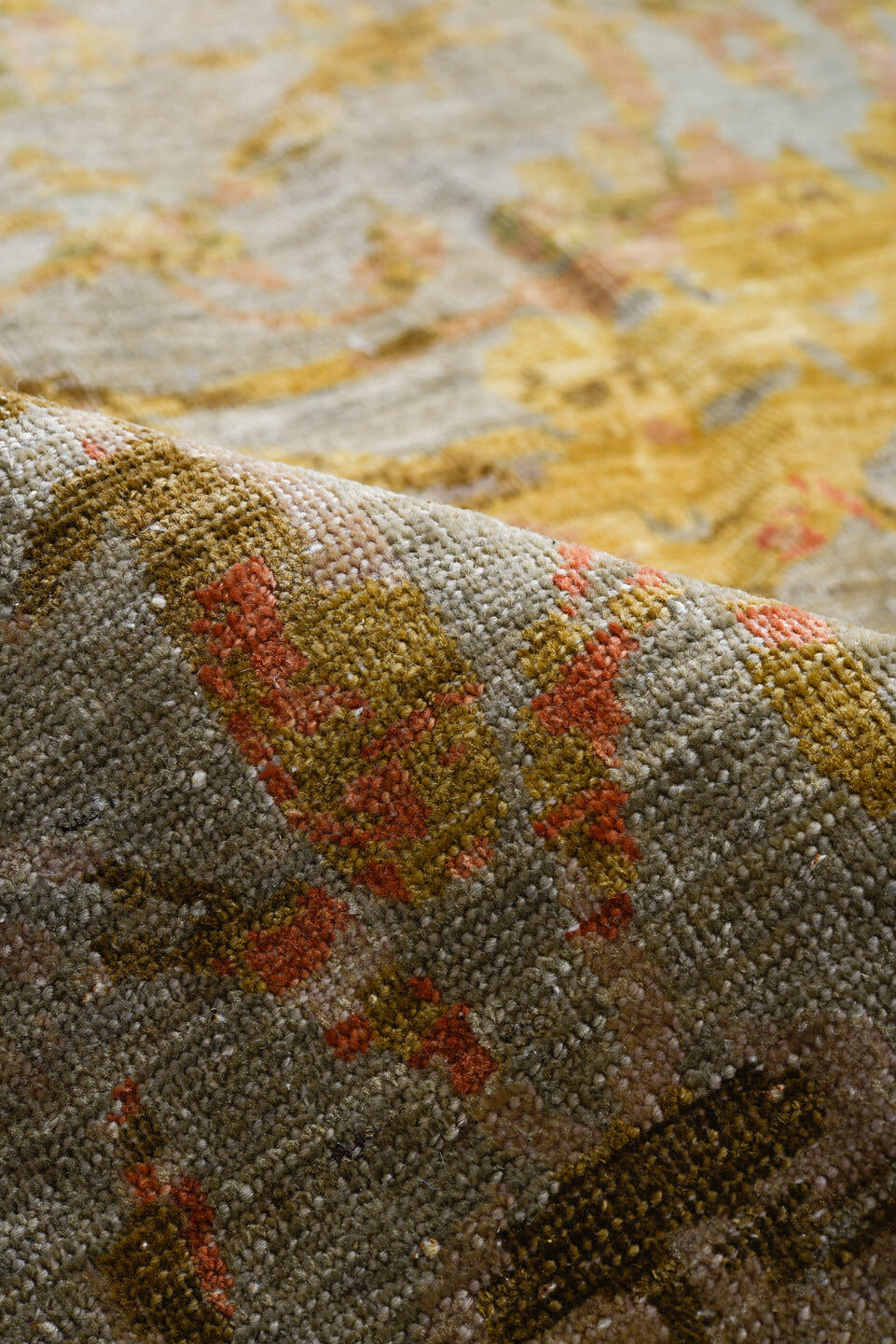 10' x 13' one-of-a-kind handmade vintage Afghan large size rug. Color palette: gray, gold, crimson, olive, turquoise, taupe