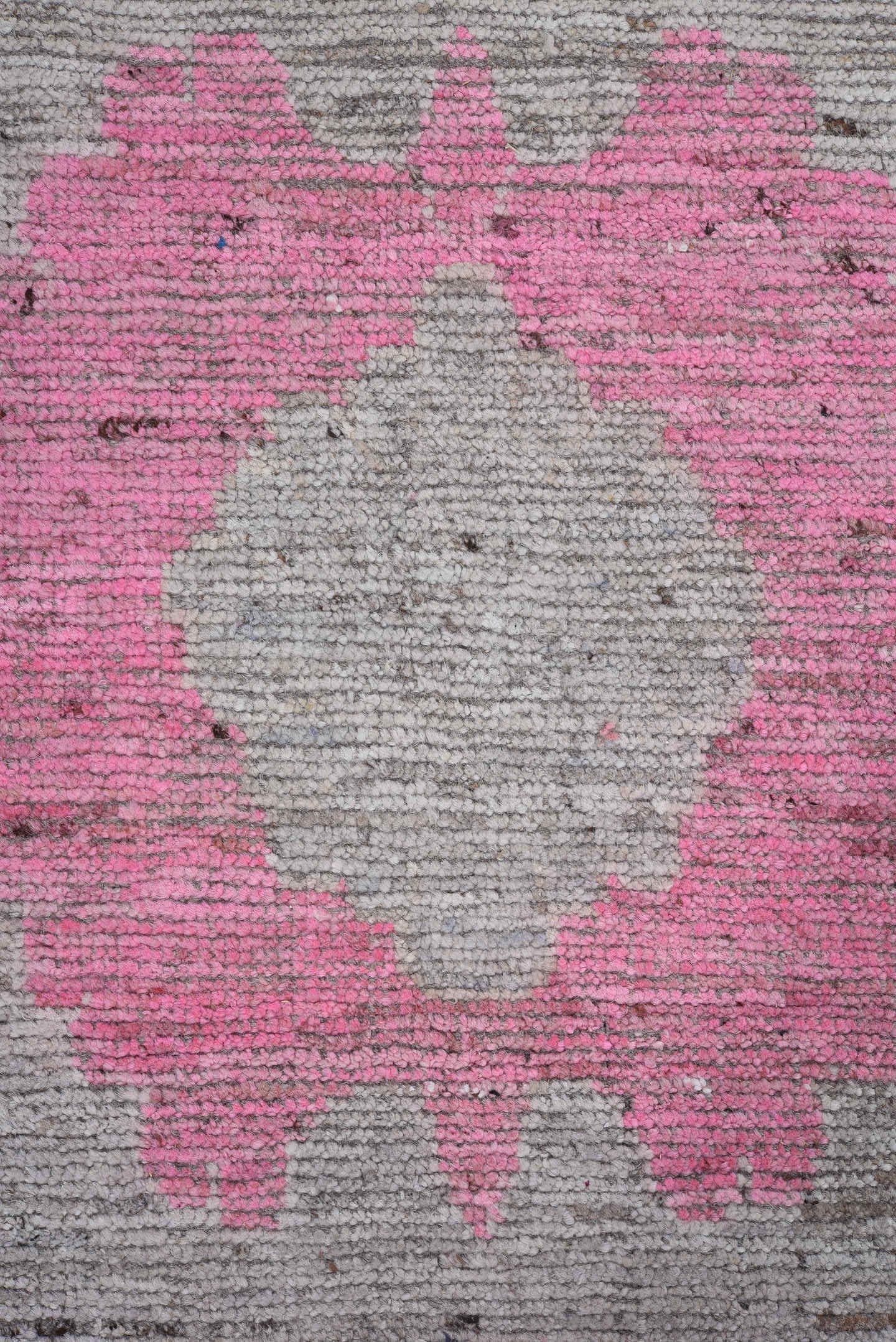 10' x 13' one-of-a-kind handmade vintage Oushak large size rug. Color palette: light gray, blush, camel, taupe, ivory, brown