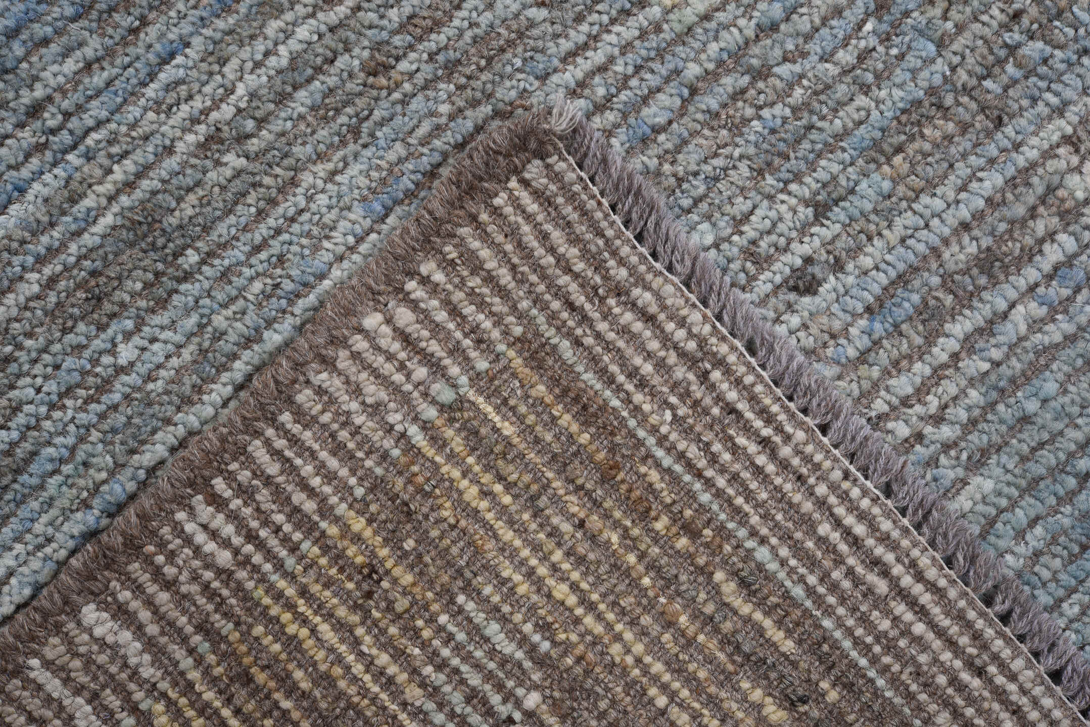 10' x 13' one-of-a-kind handmade vintage Oushak oversize rug. Color palette: gray, pale blue, blush, taupe, sand, ivory