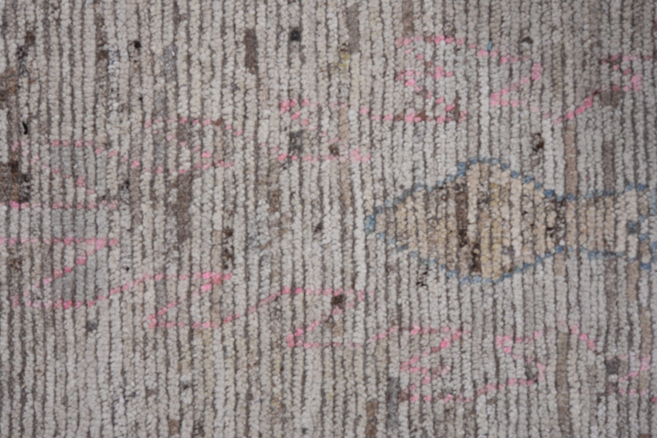 10' x 13' one-of-a-kind handmade vintage Oushak large size rug. Color palette: gray, light gray, pink, off-white, blue