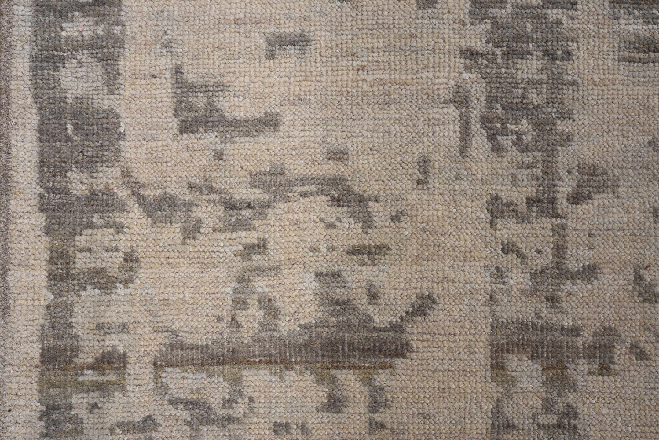 10' x 13' one-of-a-kind handmade vintage Oushak large size rug. Color palette: beige, taupe, gray, ivory