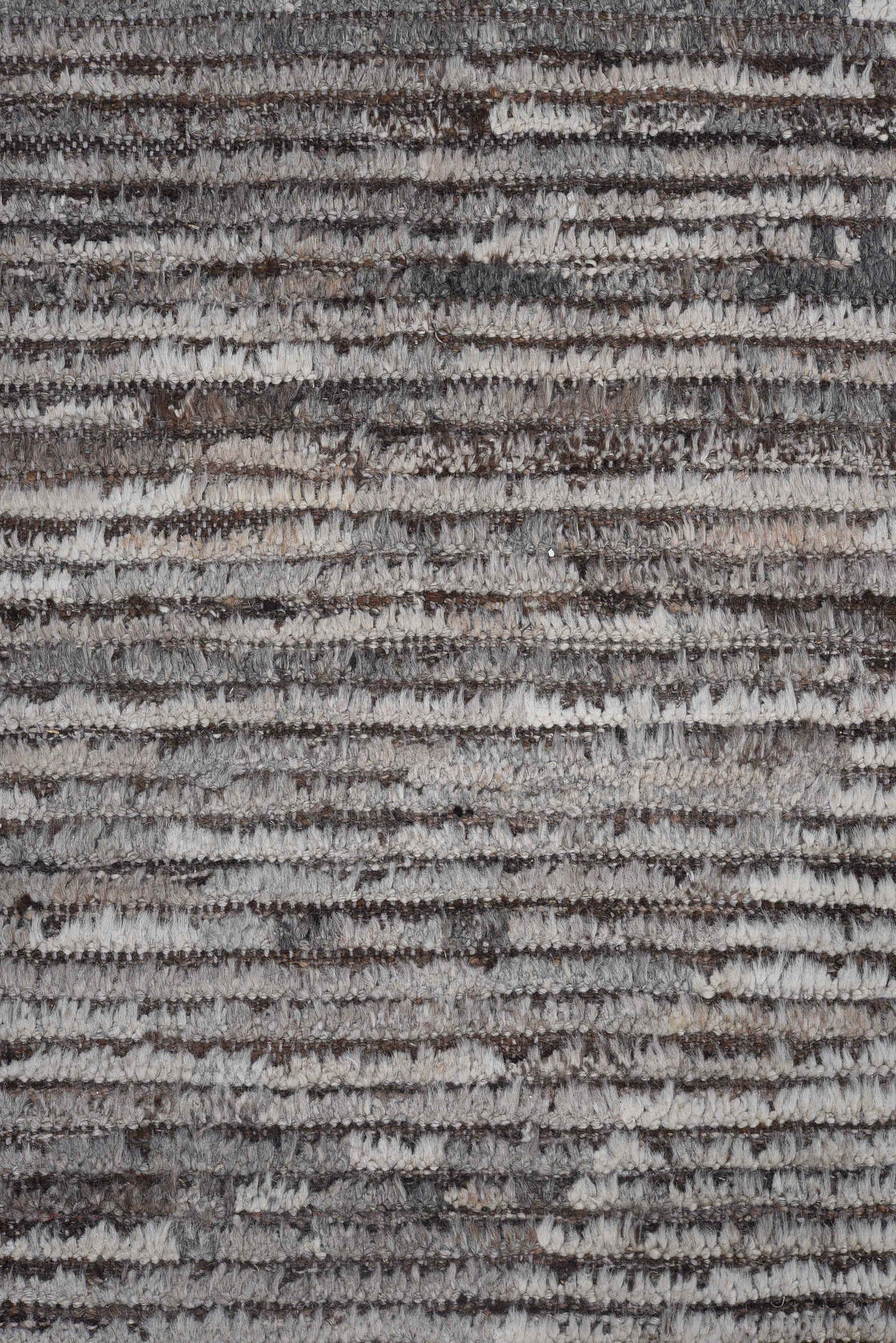 10' x 13' one-of-a-kind handmade vintage Tulu large size rug. Color palette: gray, ivory, taupe, charcoal, greige, beige