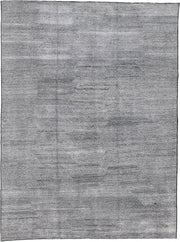 10' x 13' one-of-a-kind handmade vintage Tulu large size rug. Color palette: gray, ivory, charcoal, silver, black