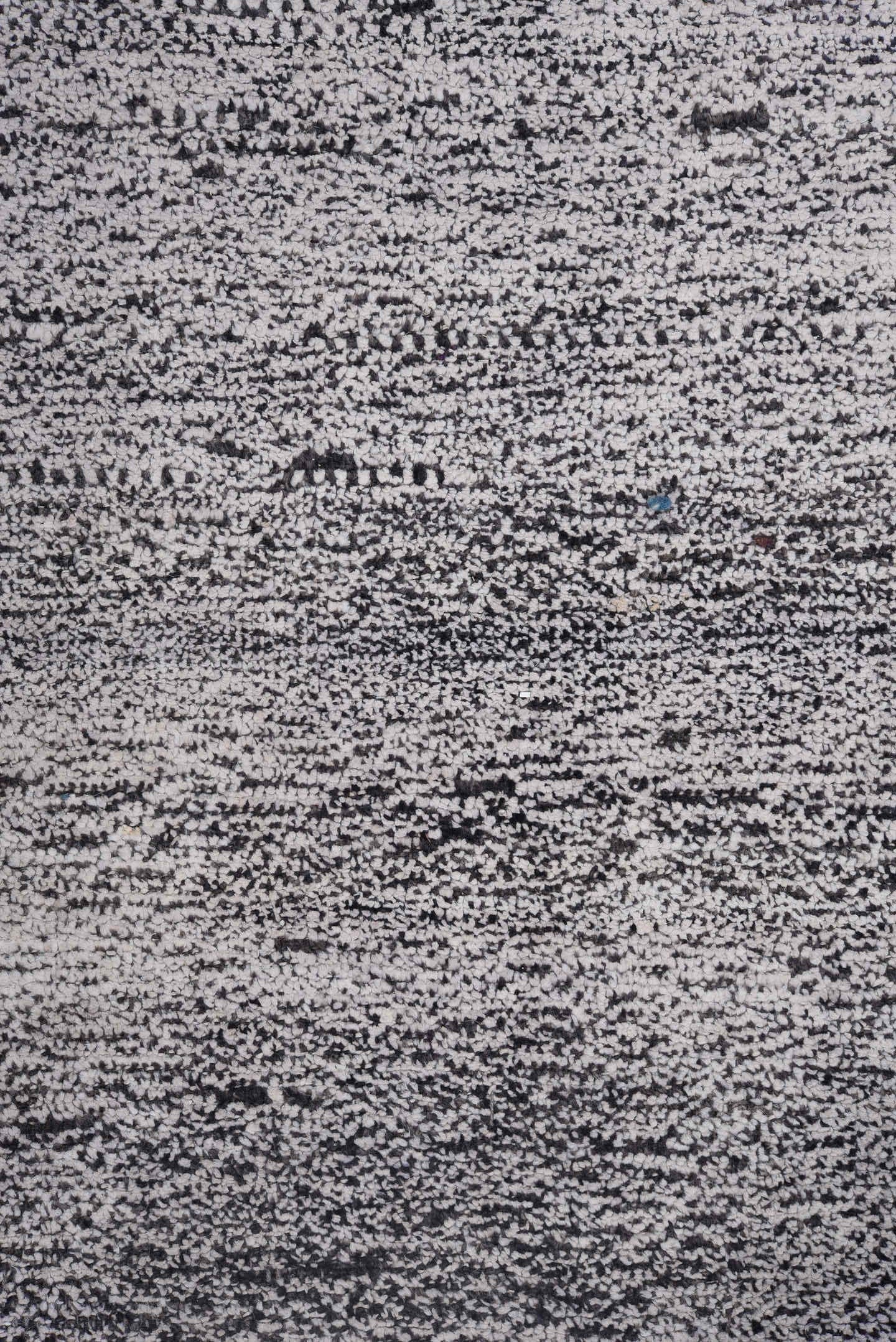 10' x 13' one-of-a-kind handmade vintage Tulu large size rug. Color palette: gray, ivory, charcoal, silver, black