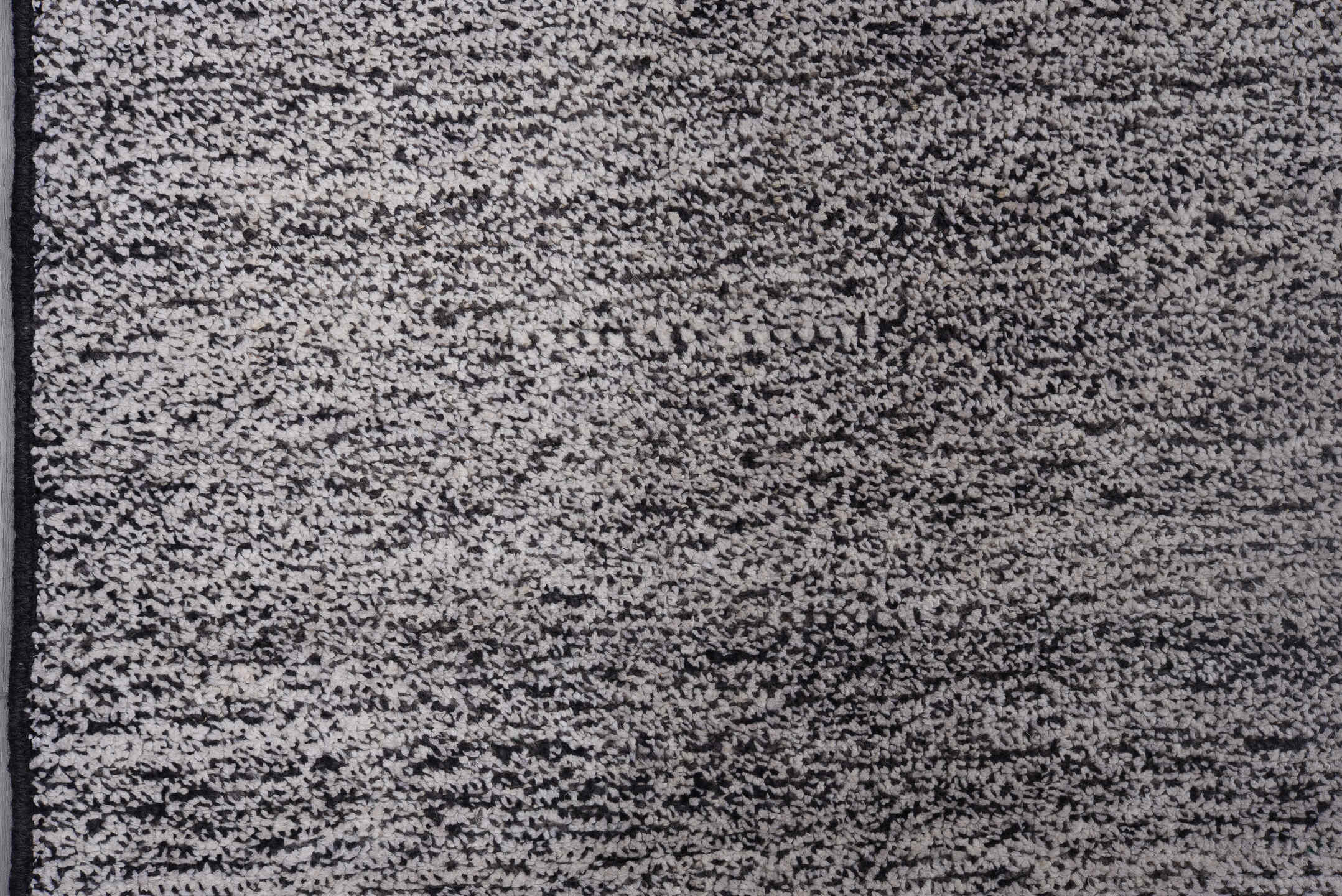 10' x 13' one-of-a-kind handmade vintage Tulu large size rug. Color palette: gray, ivory, charcoal, silver, black