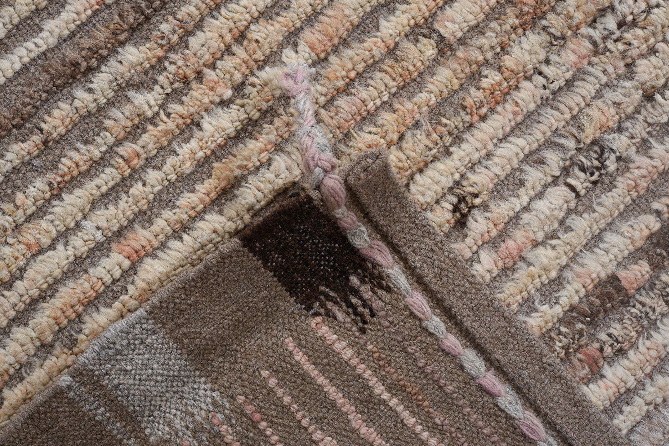 10' x 13' one-of-a-kind handmade vintage Tulu large size rug. Color palette: black, brown, dark gray, dim gray, gainsboro