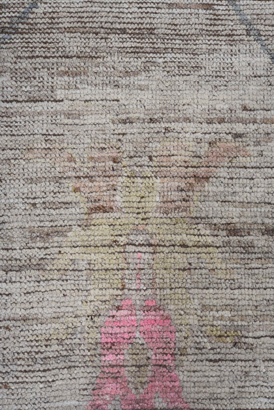 10' x 13' one-of-a-kind handmade vintage Oushak large size rug. Color palette: gray, slate, ivory, blush, gold, taupe, rose