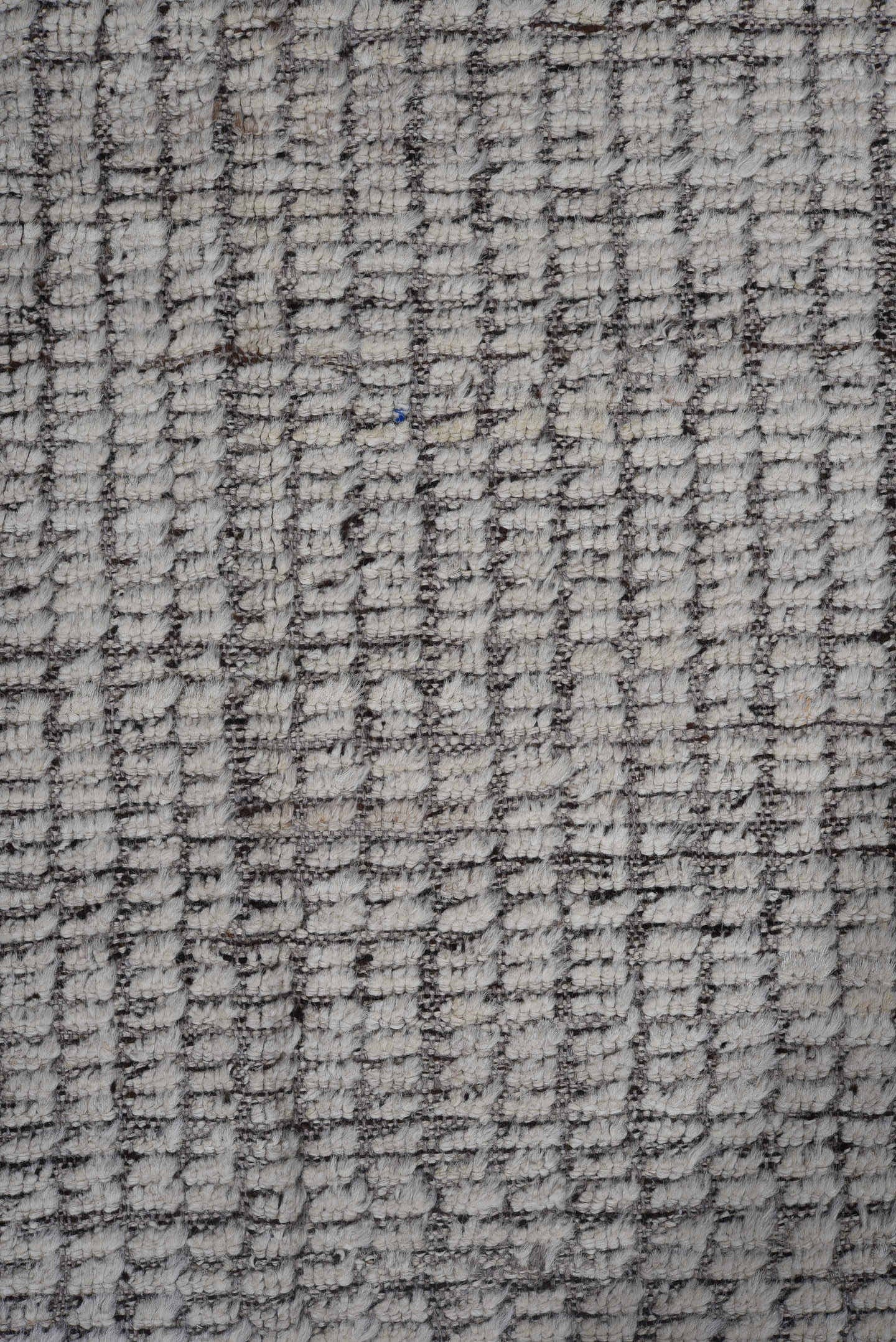 10' x 13' one-of-a-kind handmade vintage Tulu large size rug. Color palette: ivory, gray, charcoal, black