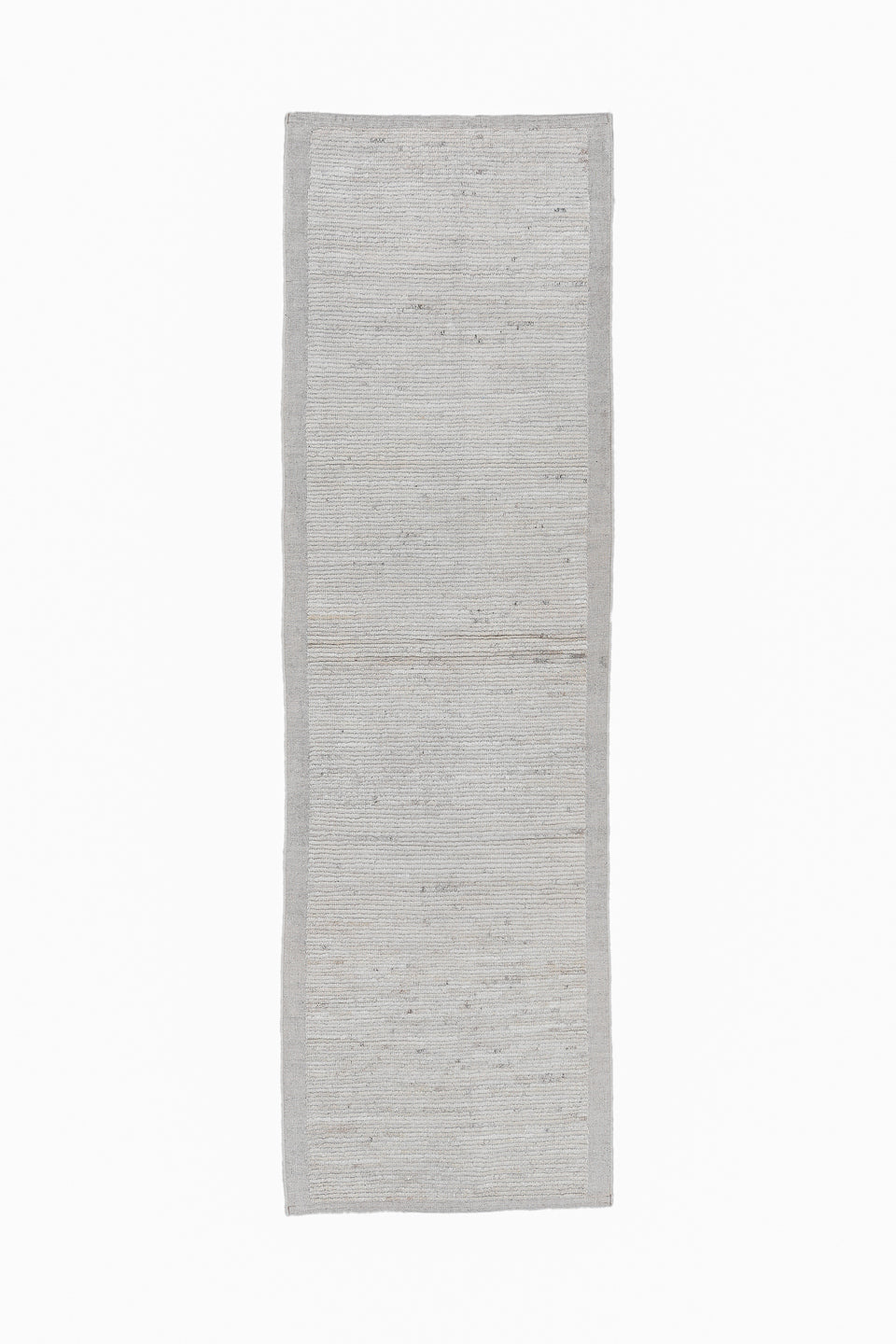 3' x 10' one-of-a-kind handmade vintage Tulu runner rug. Color palette: dark gray, dim gray, gainsboro, gray, light gray
