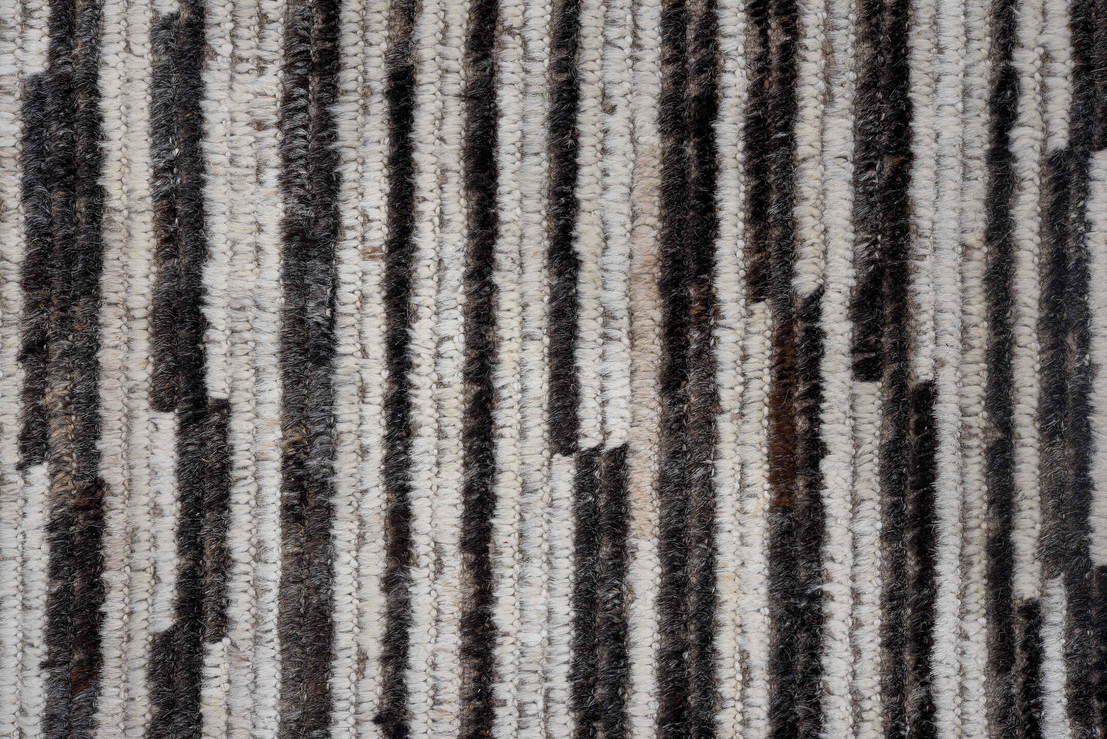 9' x 11' one-of-a-kind handmade vintage Tulu large size rug. Color palette: black, charcoal, dark gray, dim gray, gainsboro