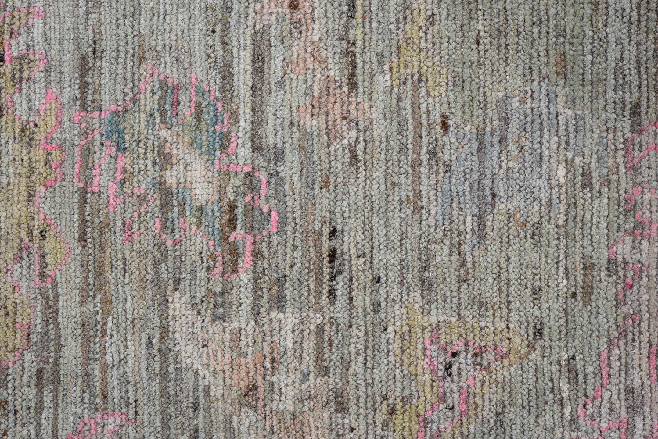 8' x 9' one-of-a-kind handmade vintage Oushak rug. Color palette: black, brown, charcoal, dark gray, dim gray, gray