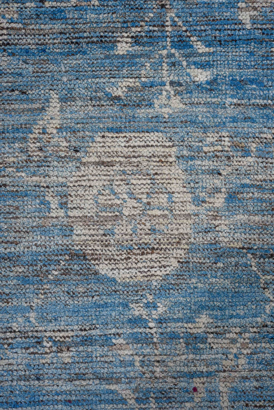 9' x 12' one-of-a-kind handmade vintage Oushak large size rug. Color palette: sky blue, ivory, slate, powder blue, taupe