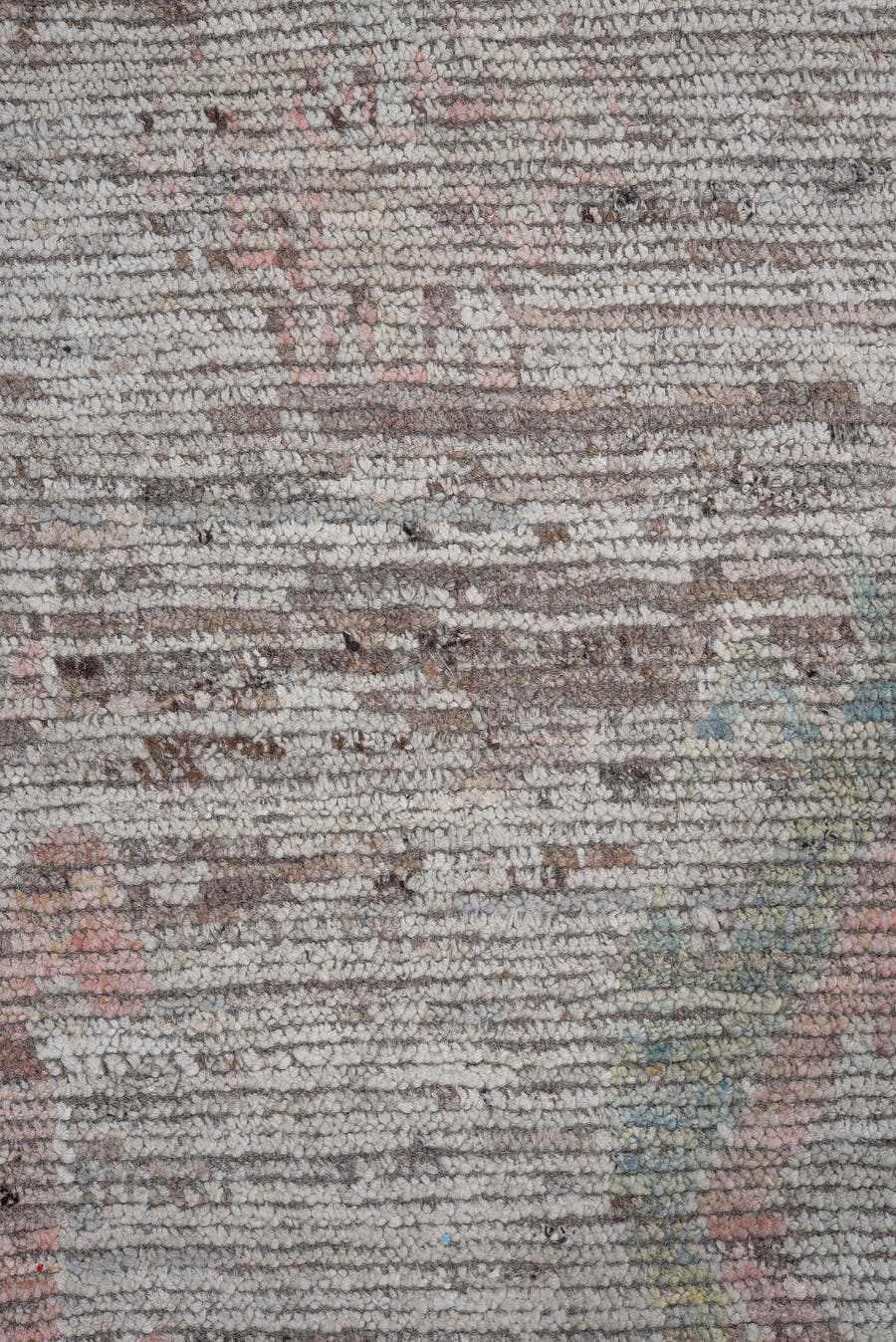 5' x 11' one-of-a-kind handmade vintage Oushak large size rug. Color palette: taupe, ivory, blush, sage, gold, rose, brown
