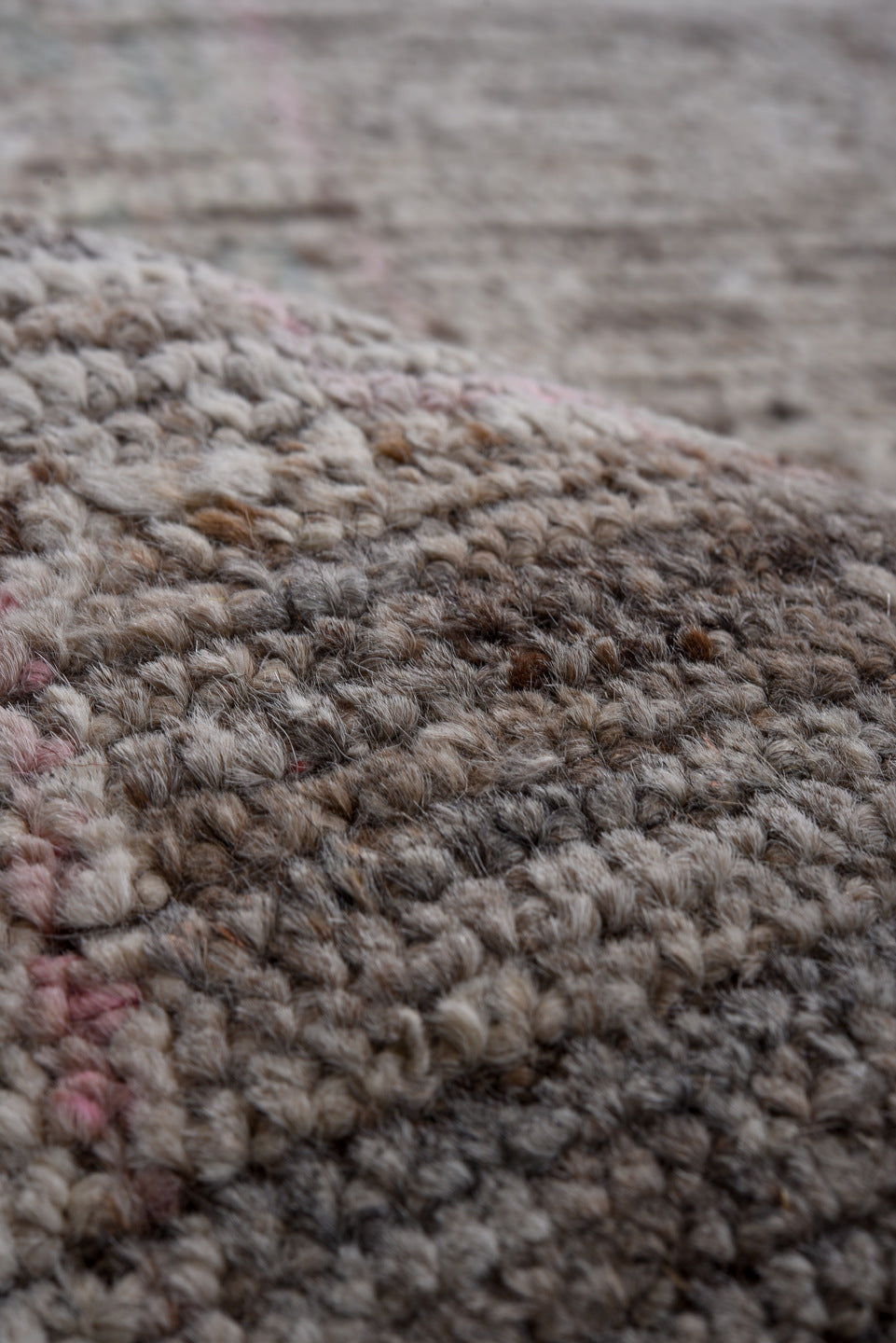 5' x 11' one-of-a-kind handmade vintage Oushak large size rug. Color palette: taupe, ivory, blush, sage, gold, rose, brown