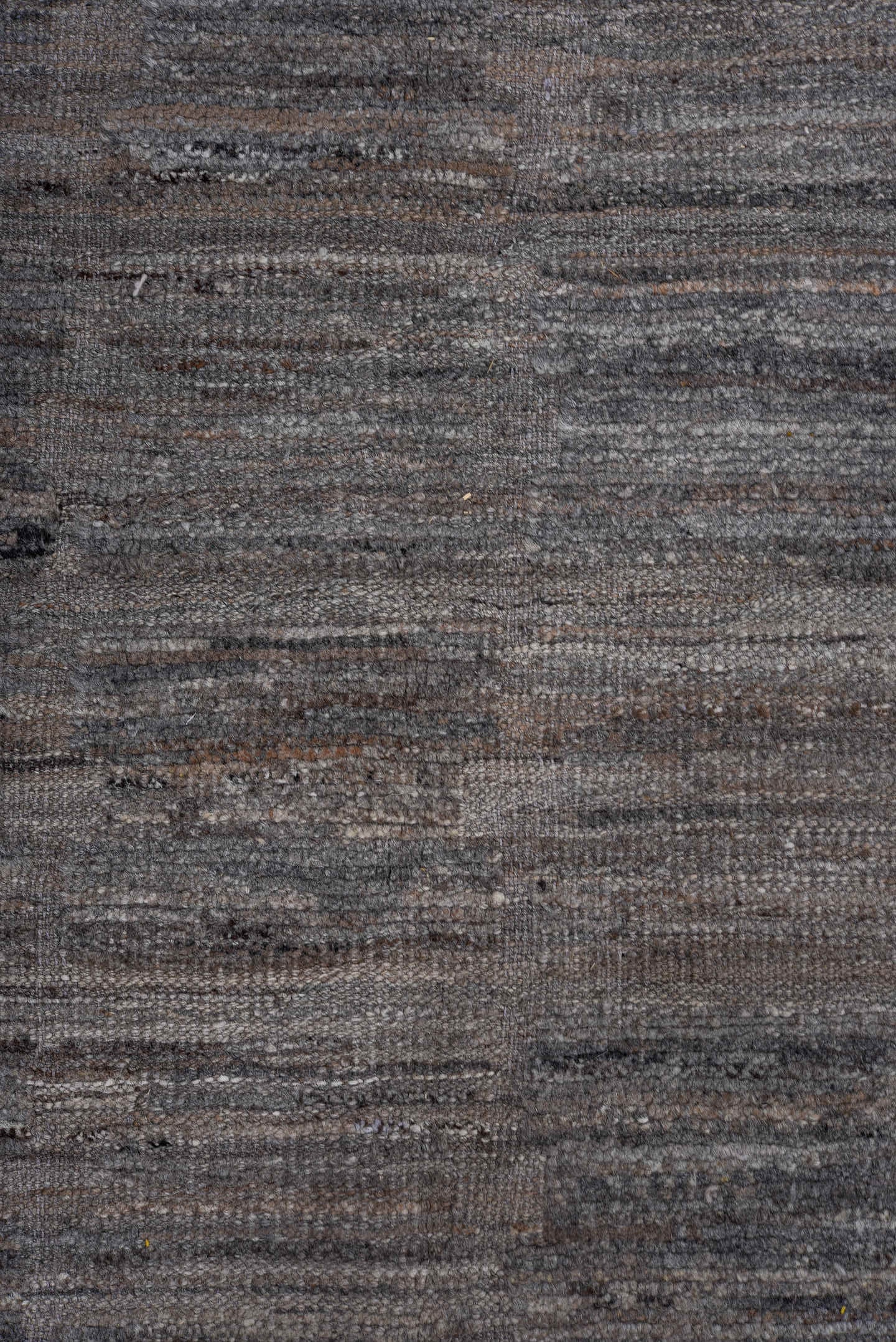 11' x 15' one-of-a-kind handmade vintage Tulu oversize rug. Color palette: charcoal, gray, taupe, slate, rose, black, beige
