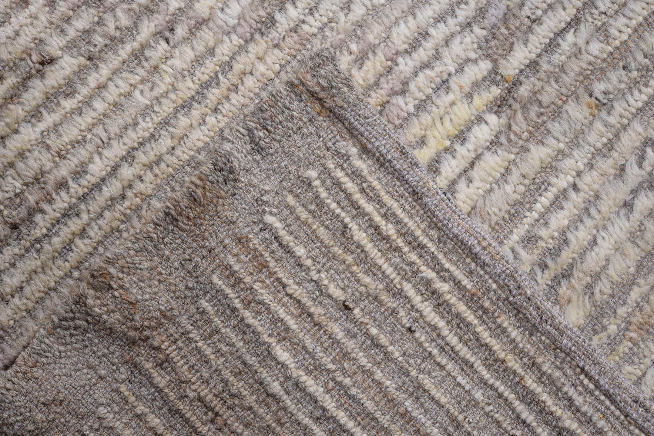 15' x 18' one-of-a-kind handmade vintage Tulu oversize rug. Color palette: ivory, aqua, crimson, saffron, taupe, camel