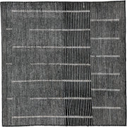 13' x 13' one-of-a-kind handmade vintage Tulu oversize rug. Color palette: charcoal, ivory, gray, black