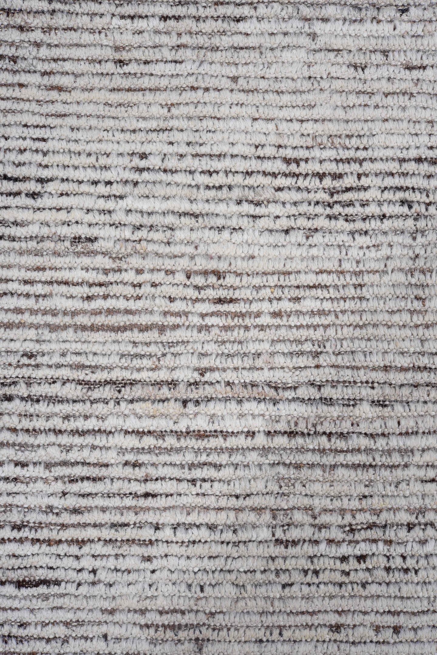 2' x 14' one-of-a-kind handmade vintage Tulu runner rug. Color palette: ivory, brown, taupe, charcoal, beige, gray, black