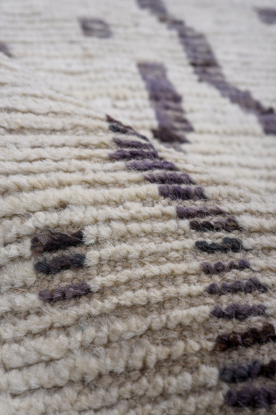 2' x 12' one-of-a-kind handmade vintage Tulu runner rug. Color palette: ivory, charcoal, taupe, gray, black, beige