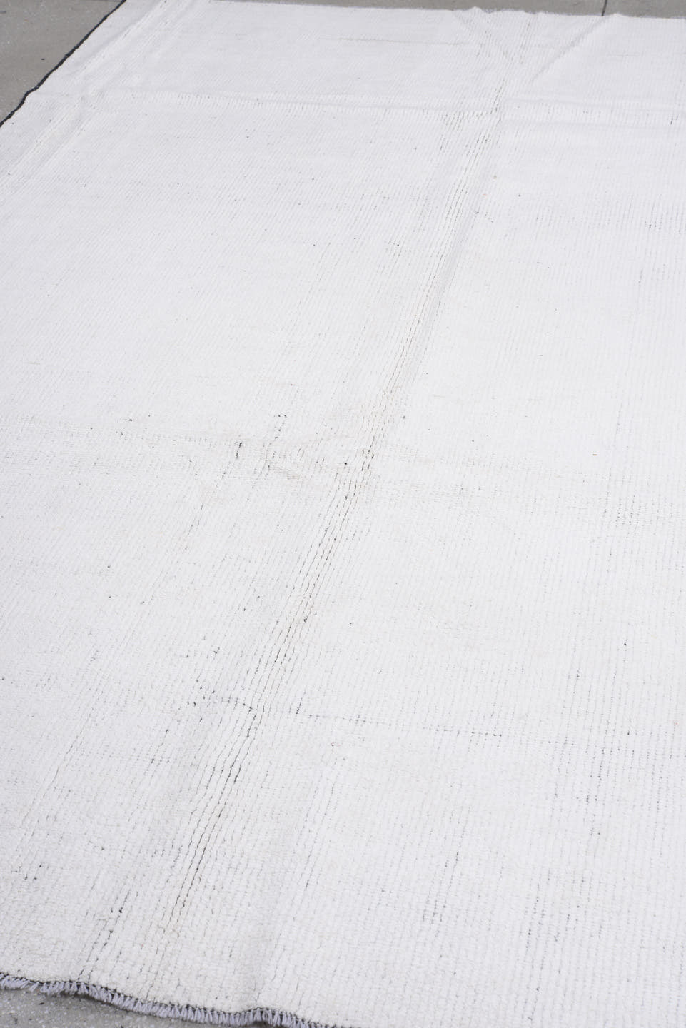 6' x 9' one-of-a-kind handmade vintage Tulu large size rug. Color palette: ivory, charcoal, gray, black