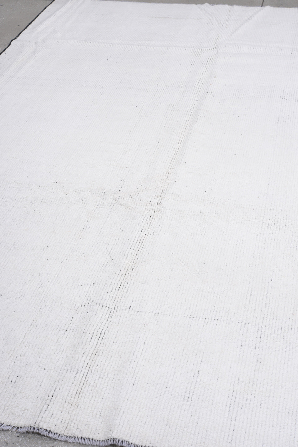 6' x 9' one-of-a-kind handmade vintage Tulu large size rug. Color palette: ivory, charcoal, gray, black