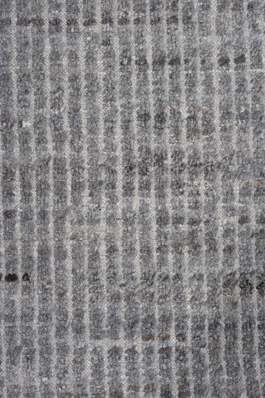 7' x 12' one-of-a-kind handmade vintage Tulu large size rug. Color palette: gray, ivory, charcoal, taupe, black, beige