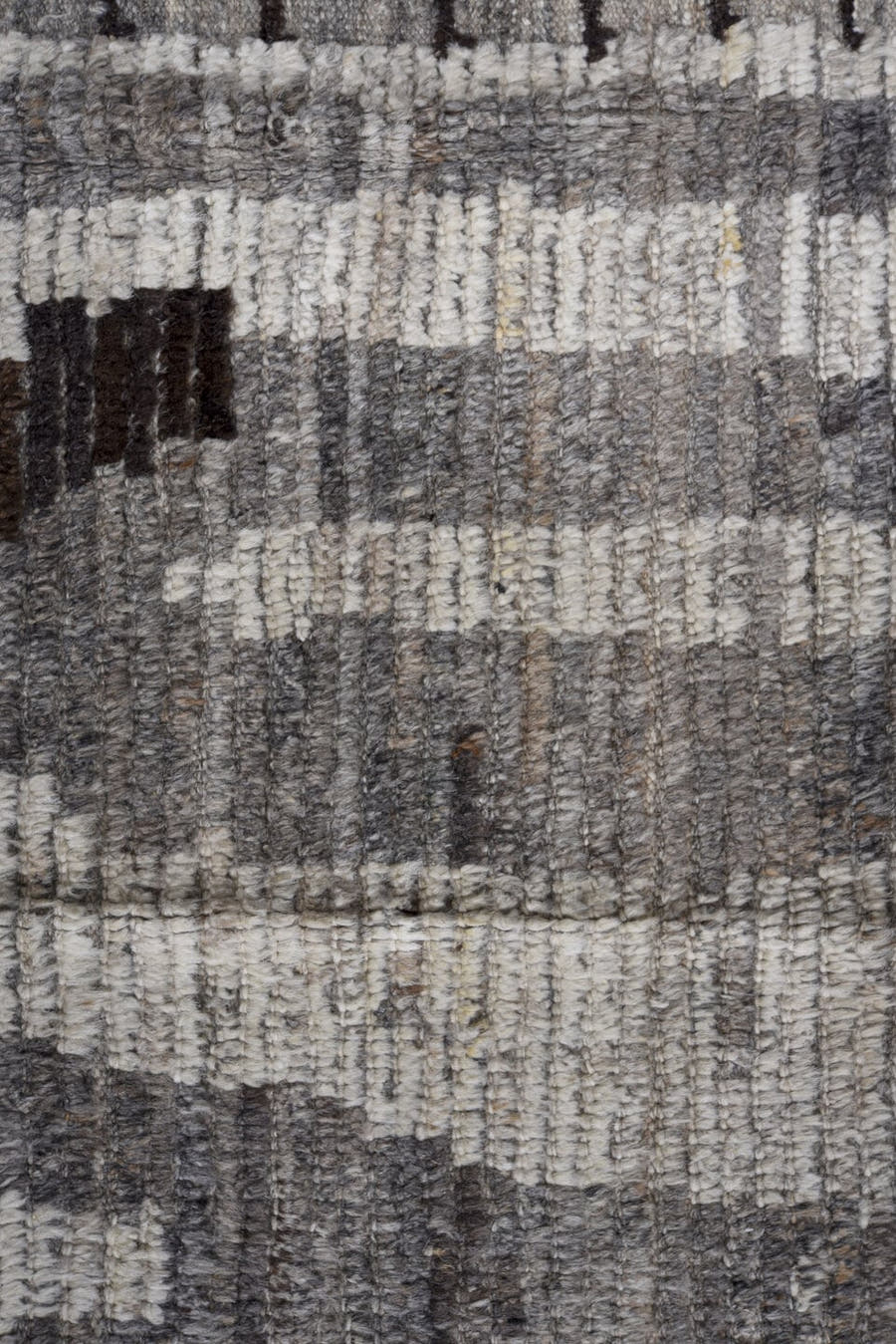 10' x 13' one-of-a-kind handmade vintage Tulu large size rug. Color palette: ivory, gray, taupe, charcoal, brown, beige
