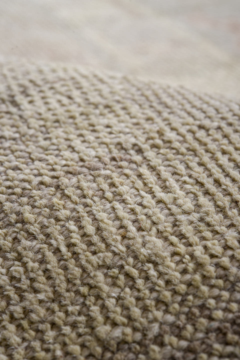 9' x 12' one-of-a-kind handmade vintage Oushak large size rug. Color palette: taupe, ivory, peach, beige, sage, camel, gray