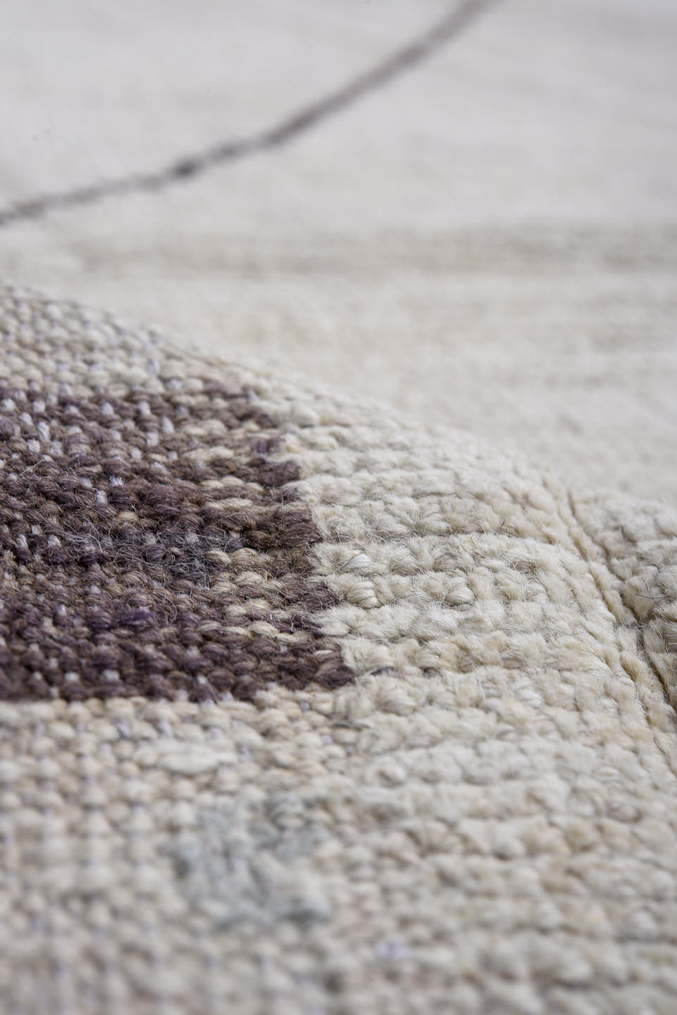 13' x 20' one-of-a-kind handmade vintage Tulu oversize rug. Color palette: ivory, taupe, camel, sky_blue, pale_gold