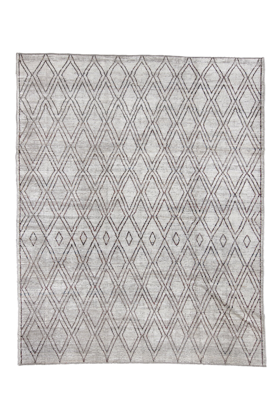 9' x 11' one-of-a-kind handmade vintage Tulu large size rug. Color palette: black, blue, charcoal, dark gray, dim gray