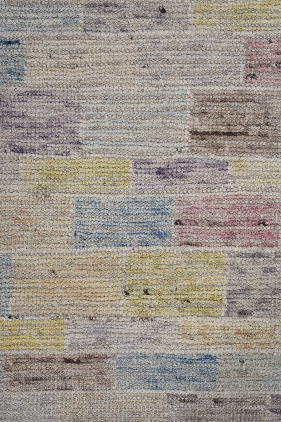13' x 16' one-of-a-kind handmade vintage Tulu oversize rug. Color palette: ivory, sky blue, blush, lavender, pale gold