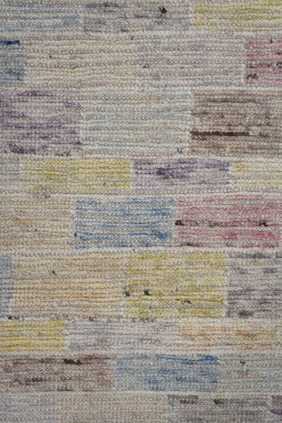 13' x 16' one-of-a-kind handmade vintage Tulu oversize rug. Color palette: ivory, sky blue, blush, lavender, pale gold