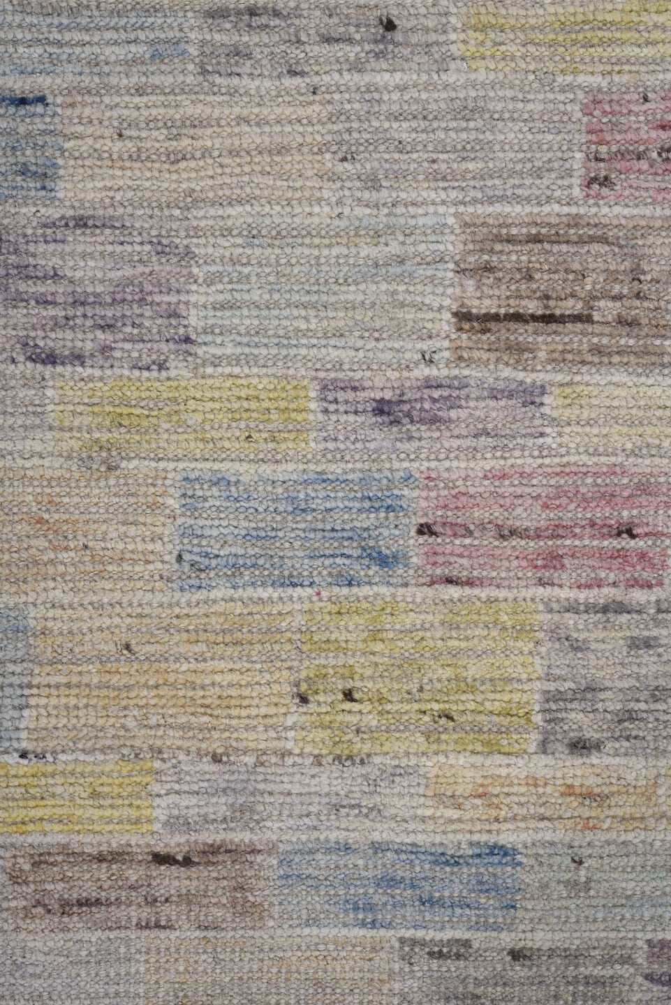 13' x 16' one-of-a-kind handmade vintage Tulu oversize rug. Color palette: ivory, sky blue, blush, lavender, pale gold
