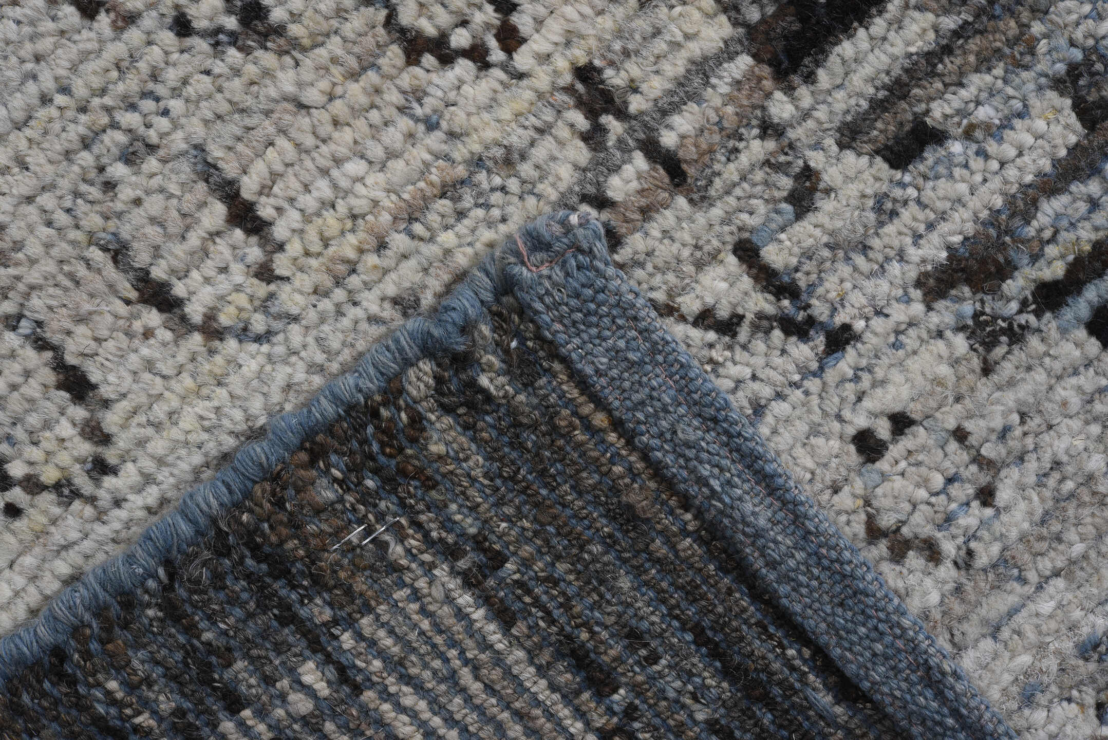 10' x 14' one-of-a-kind handmade vintage Oushak large size rug. Color palette: charcoal, ivory, slate, gray, taupe, black