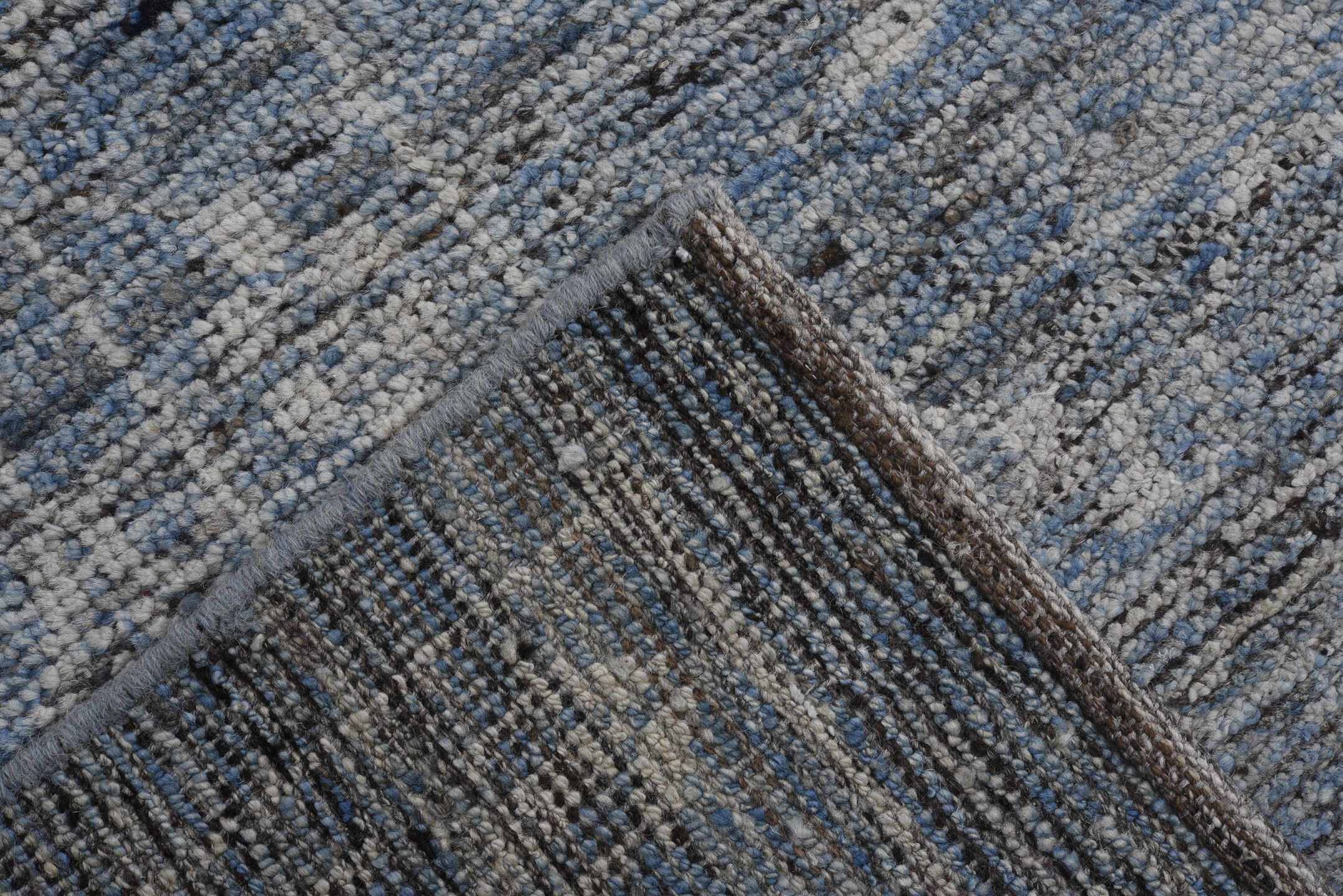 10' x 13' one-of-a-kind handmade vintage Oushak large size rug. Color palette: blue, ivory, slate, steel_blue, gray
