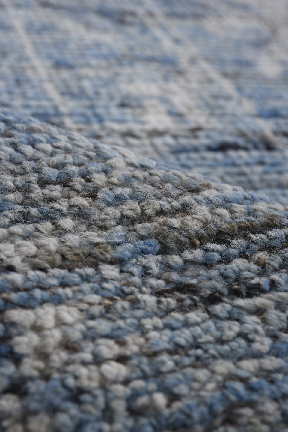 10' x 13' one-of-a-kind handmade vintage Oushak large size rug. Color palette: blue, ivory, slate, steel_blue, gray