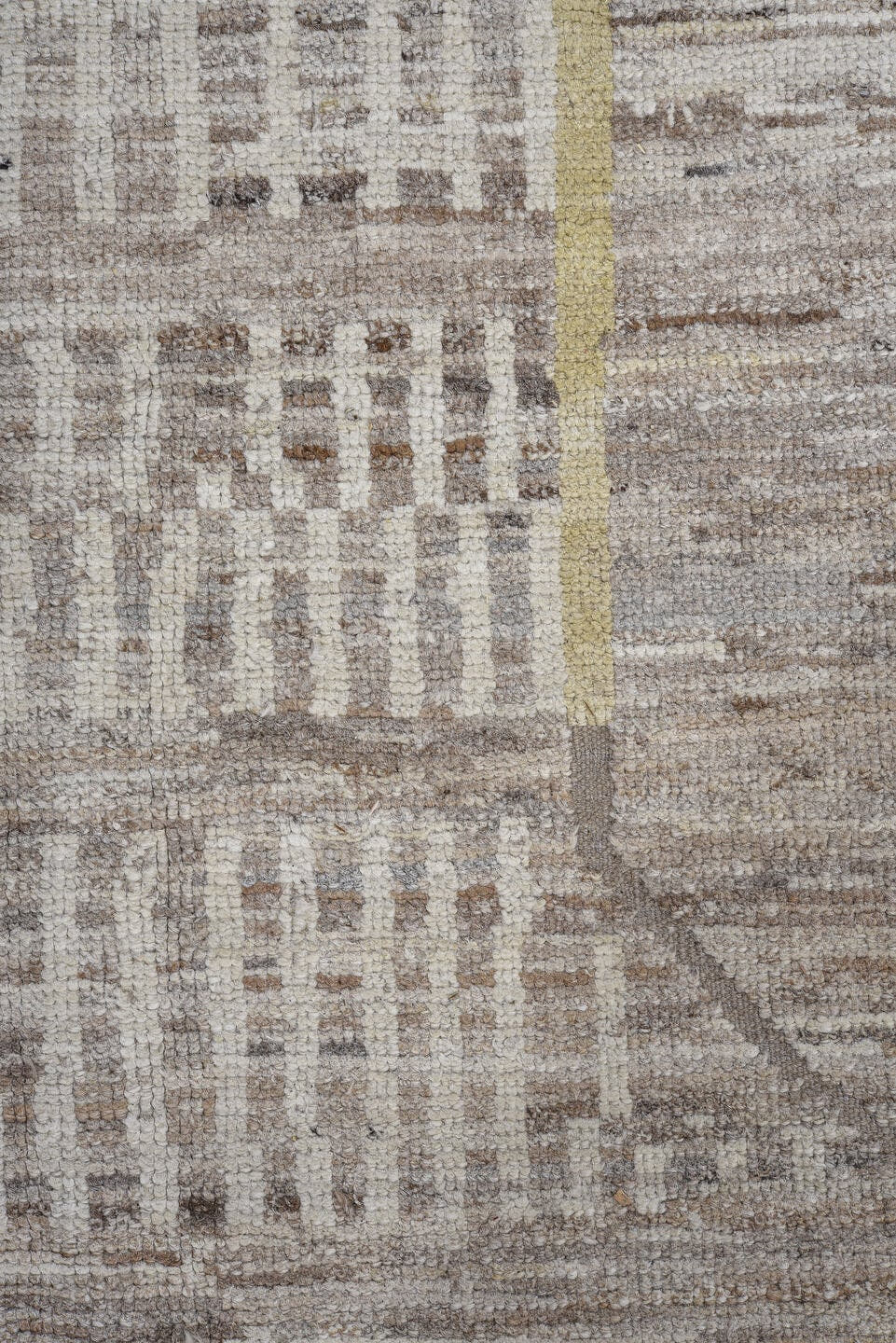 9' x 12' one-of-a-kind handmade vintage Tulu large size rug. Color palette: taupe, ivory, gray, blue, cream, blush, charcoal