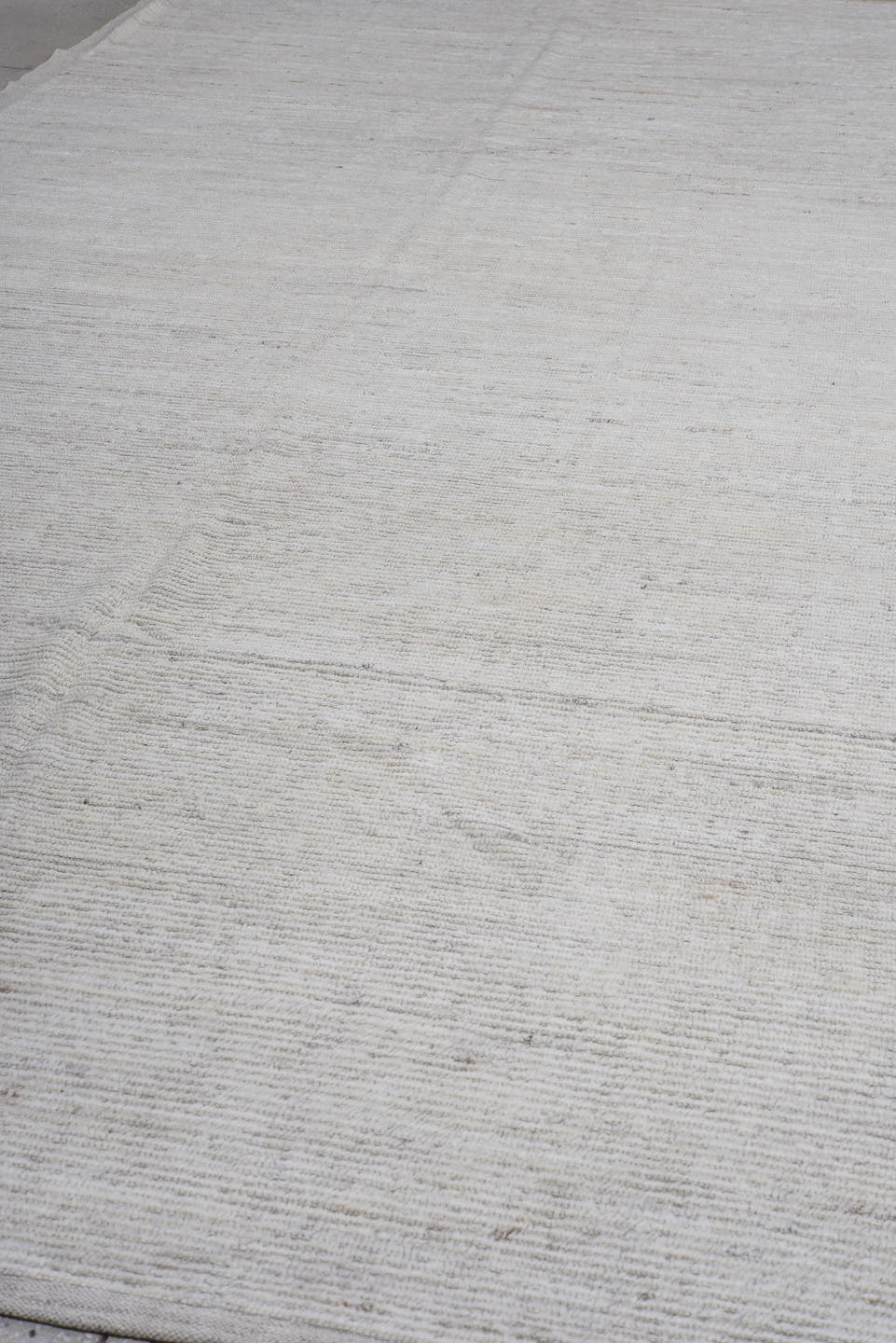 7' x 16' one-of-a-kind handmade vintage Tulu rug. Color palette: ivory, cream, taupe, beige, light gray, gray
